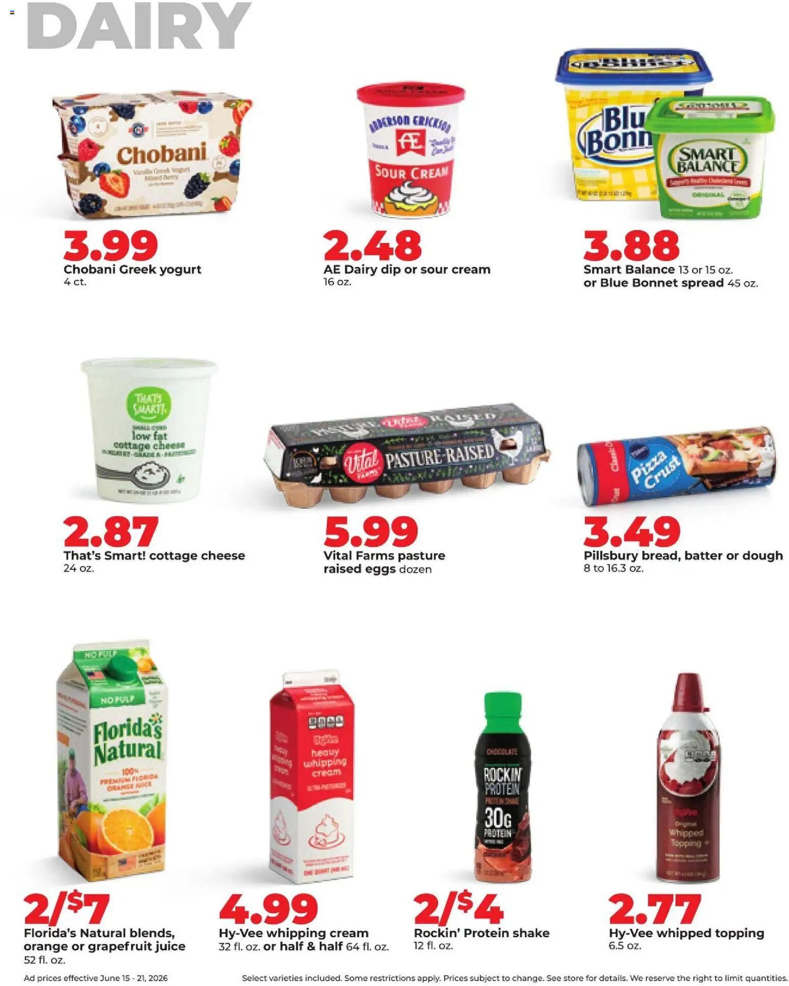 HyVee Weekly Ad - valid from 15.06.2026 | Page: 29 | Products: Juice, Cream, Cottage cheese, Grapefruit