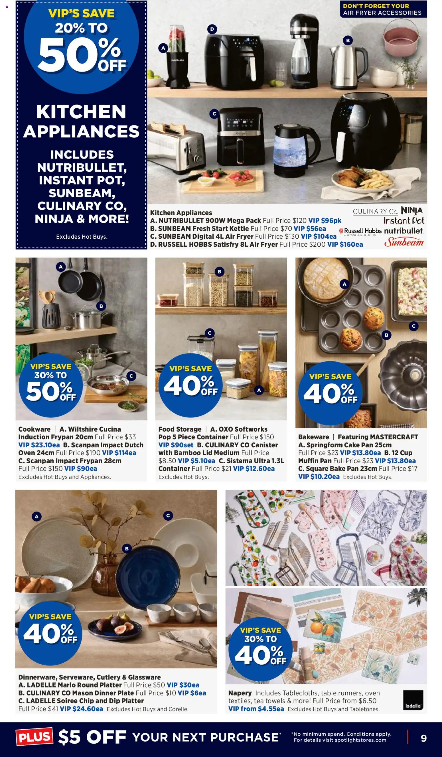 Spotlight catalogue - valid from 06/08/2026 | Page: 9 | Products: Glassware, Towels, Cookware, Cake