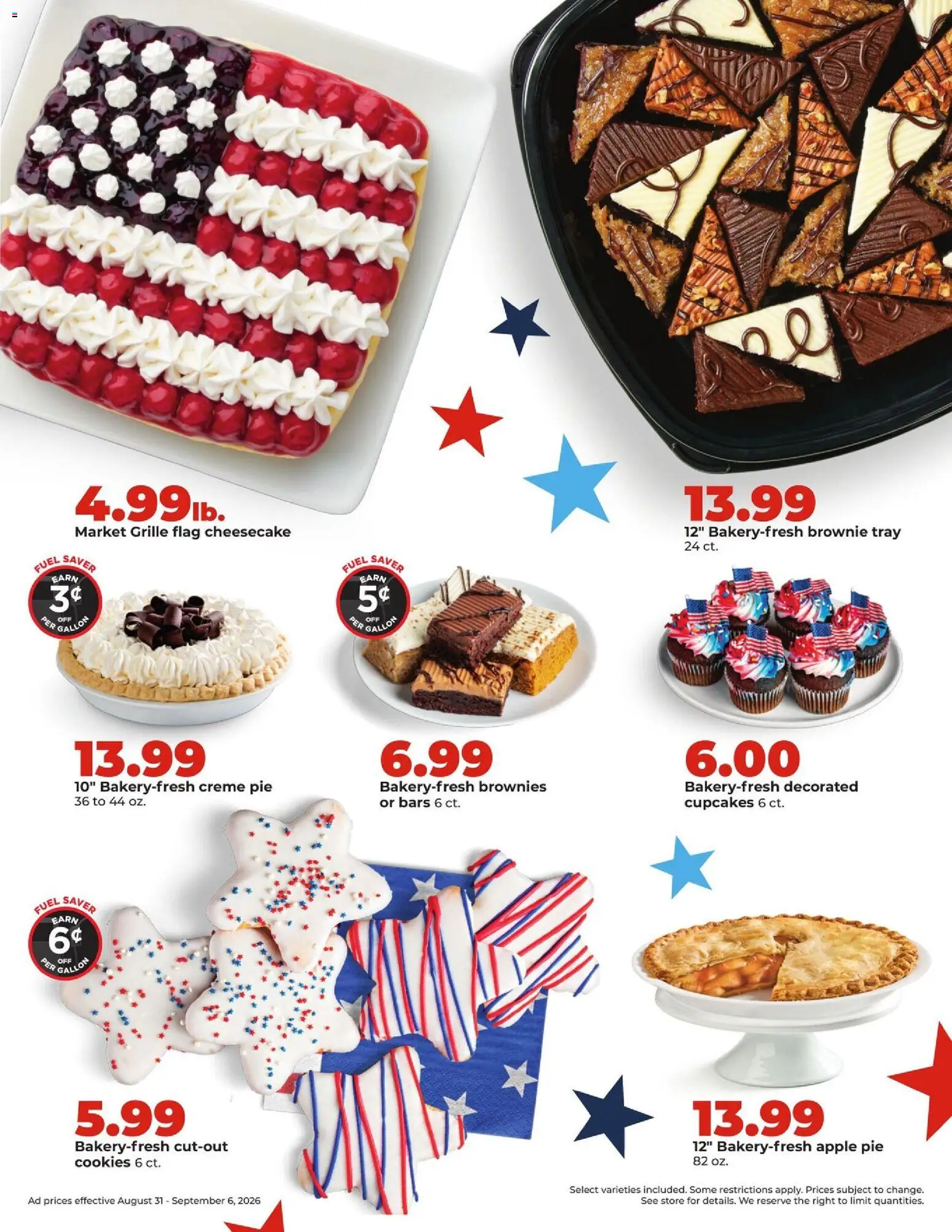 HyVee Weekly Ad - valid from 08/31/2026 | Page: 6 | Products: Brownies, Cookies, Apple Pie, Cheesecake