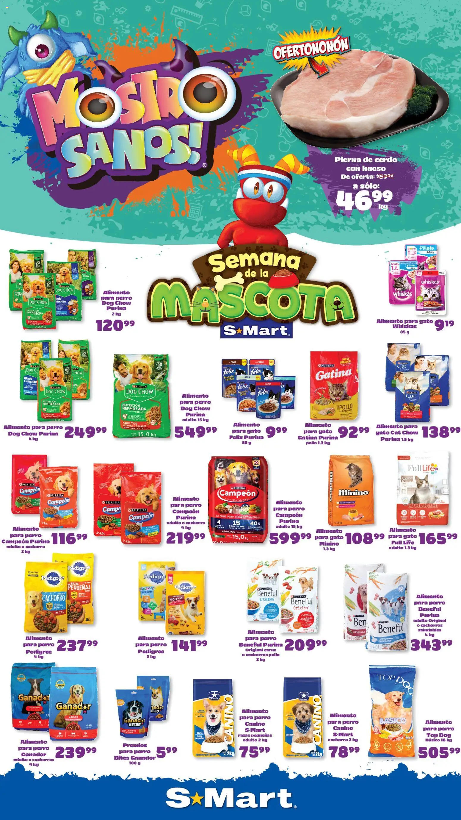 Nuevas ofertas de S-Mart válidas en toda la República Mexicana desde el 07/08/2026. ¡Encuentra las mejores ofertas en S-Mart folleto Ofertas de feria Chihuahua! | Página: 1 | Productos: Pollo, Pierna de cerdo, Carne, Top