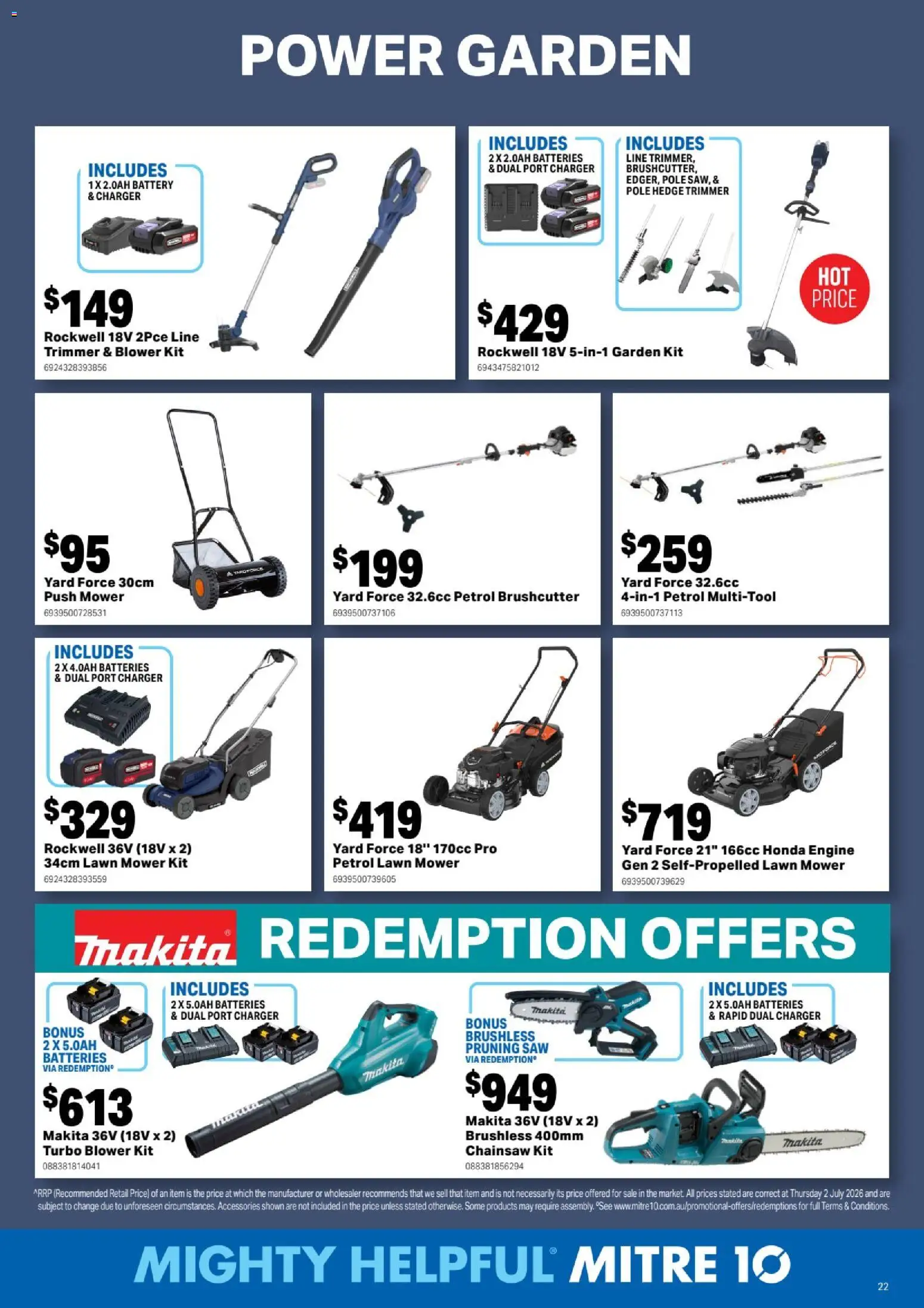 Mitre 10 catalogue - valid from 12/08/2026 | Page: 22 | Products: Charger, Pruning, Chainsaw, Batteries