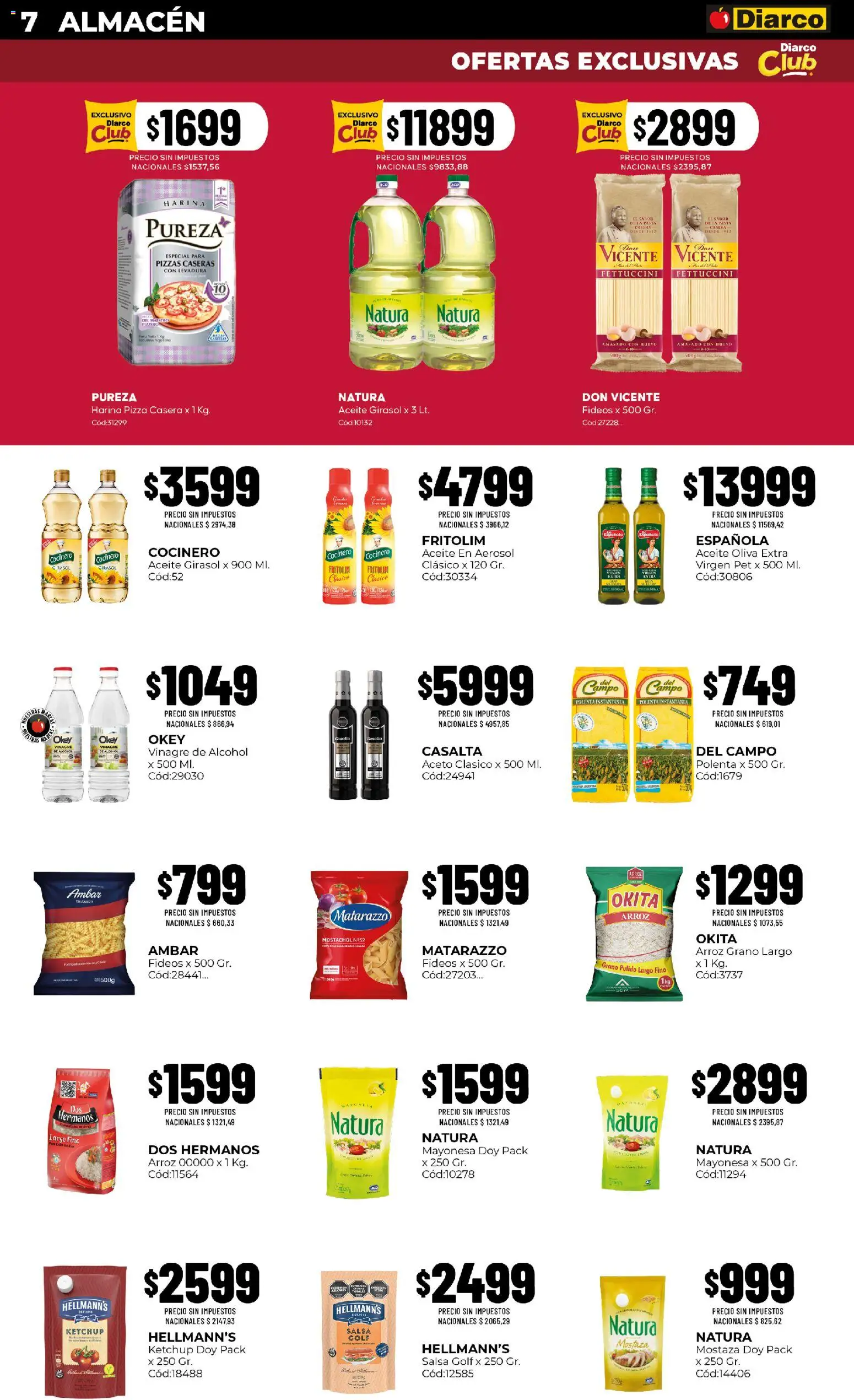 Diarco - Ofertas Pueblo Sur │ válido desde el 10/08/2026 | Página: 7 | Productos: Vinagre, Mostaza, Salsa Golf, Alcohol