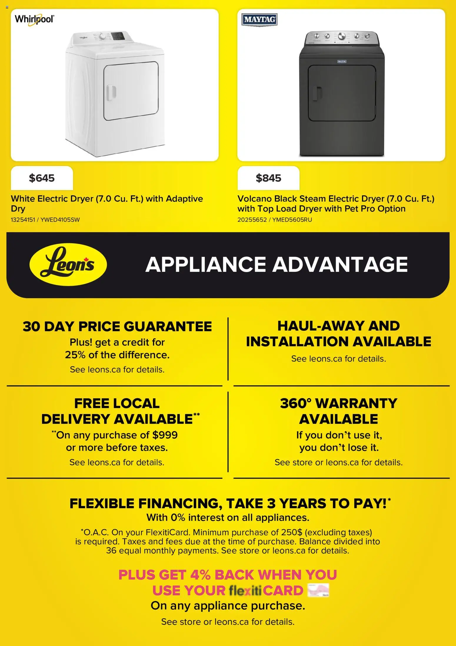 Leon's flyer valid from Sep 3, 2026 | Page: 15 | Products: Dryer