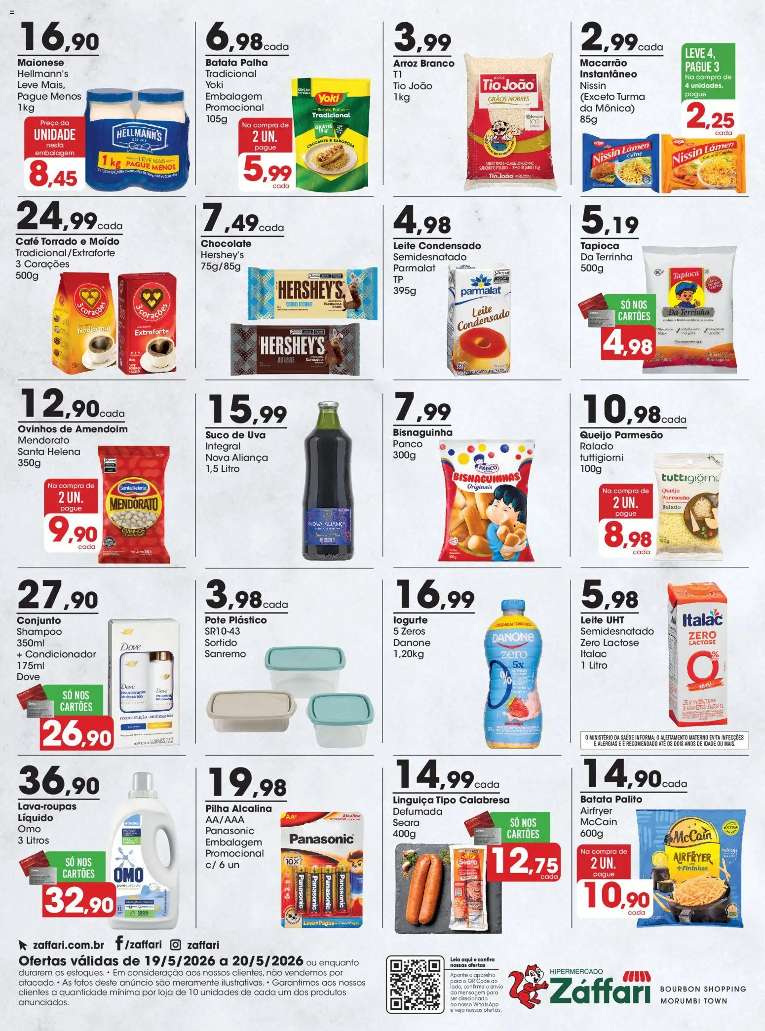 Zaffari Folheto - válido de 19.05.2026 | Página: 2 | Produtos: Aliança, Queijo, Macarrão, Batata