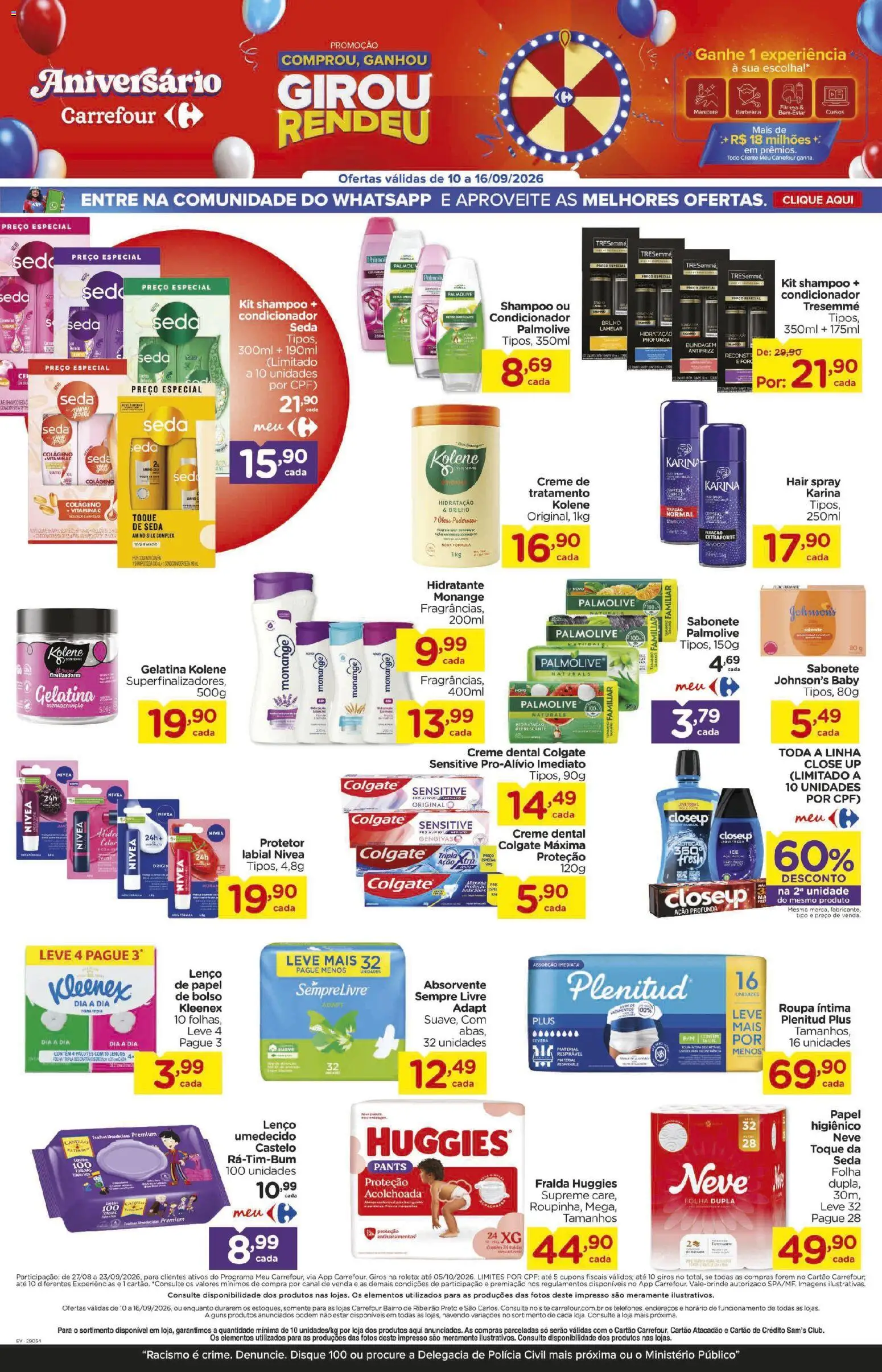 Carrefour Bairro Folheto - válido de 10/09/2026 | Página: 6 | Produtos: Shampoo, Colágeno, Vitamina c, Gelatina
