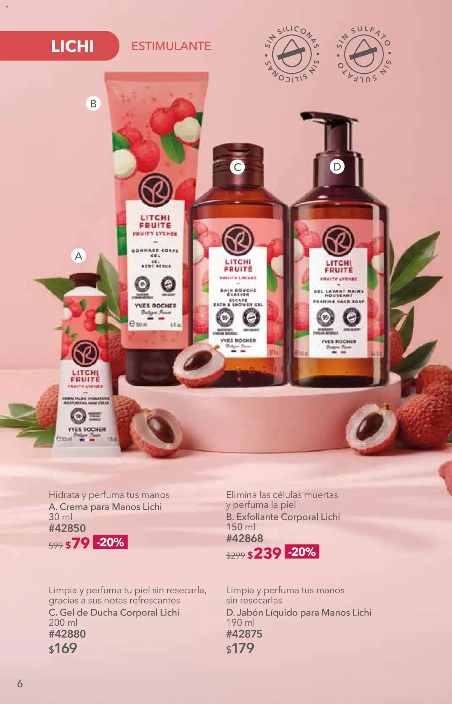 Nuevas ofertas de Yves Rocher válidas en toda la República Mexicana desde el 06/10/2026. ¡Encuentra las mejores ofertas en Yves Rocher campaña 14 2026! | Página: 6 | Productos: Crema para manos, Exfoliante corporal, Exfoliante, Jabón