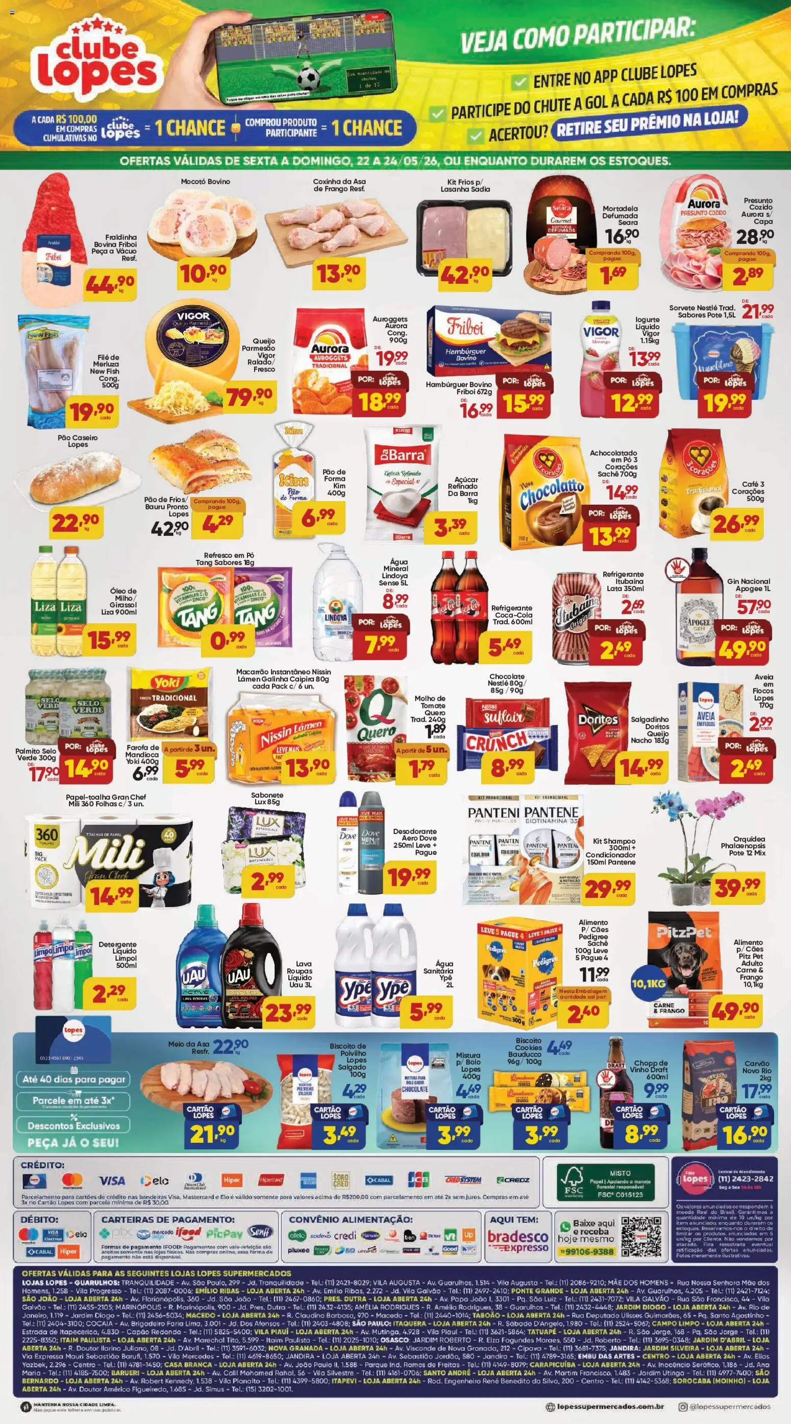 Lopes Supermercados Folheto - válido de 22.05.2026 | Página: 2 | Produtos: Queijo, Mortadela, Macarrão, Bolo