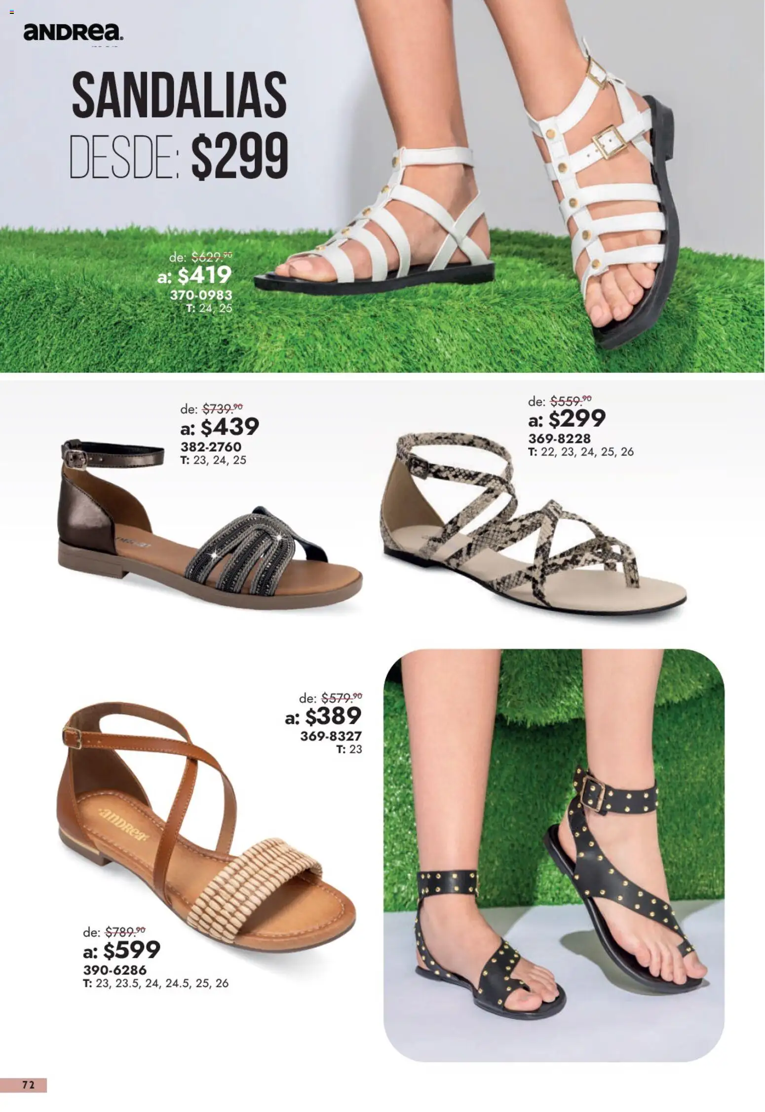 Nuevas ofertas de Andrea válidas en toda la República Mexicana desde el 13/09/2026. ¡Encuentra las mejores ofertas en Andrea catálogo Outlet! | Página: 72 | Productos: Sandalias