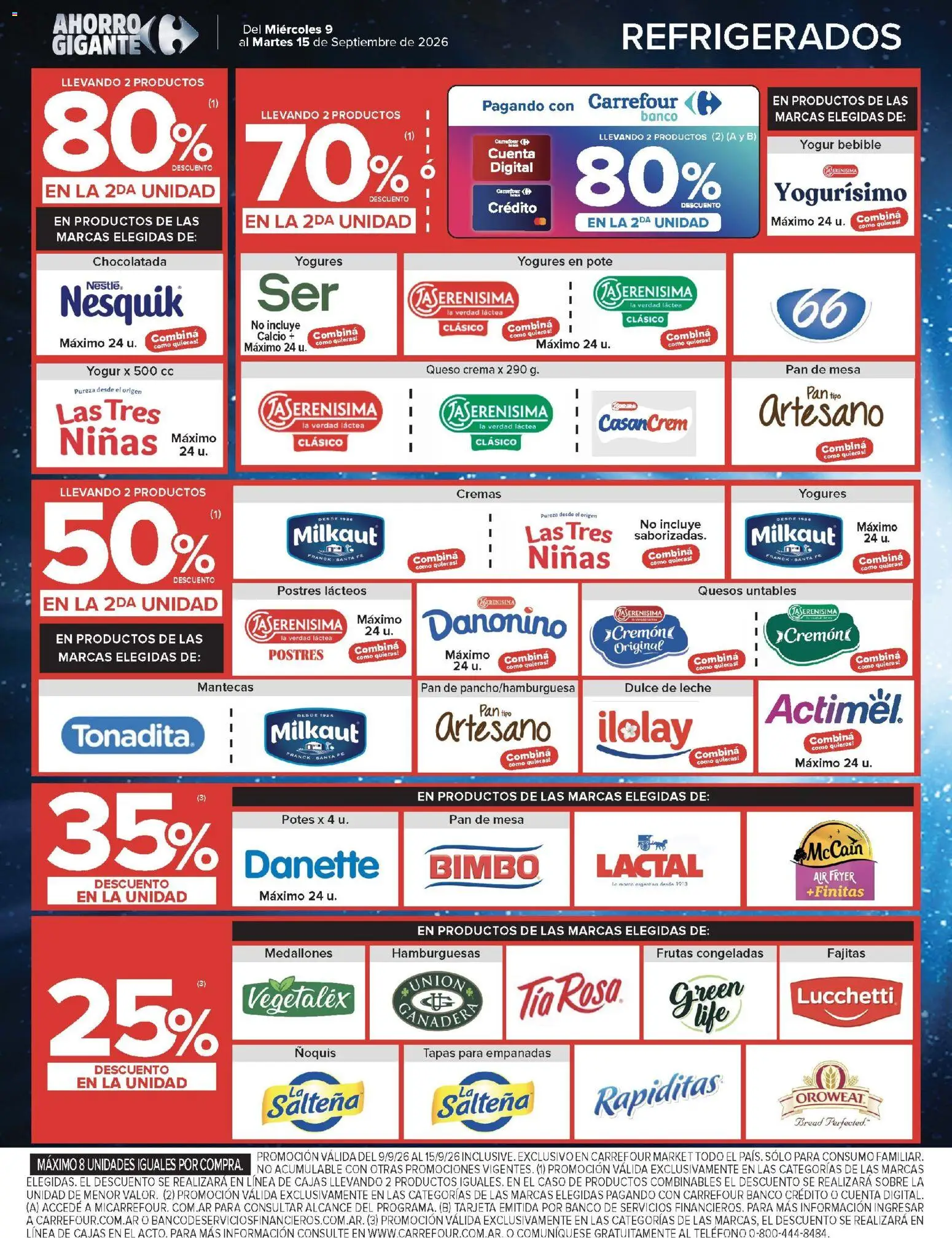 Carrefour - Ofertas │ válido desde el 09/09/2026 | Página: 44 | Productos: Sobre, Mesa, Yogur, Crema