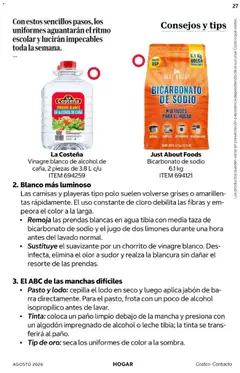 Vista previa de La Costeña Vinagre blanco de alcohol de caña, 2 piezas de 3.8 L c/u, Vinagre blanco de alcohol de caña, 2 piezas de 3.8 L c/u, nuevo folleto de la tienda, válido en México a partir del 01/08/2026 | Página: 27 | Productos: Taza, Vinagre, Jugo, Jabón