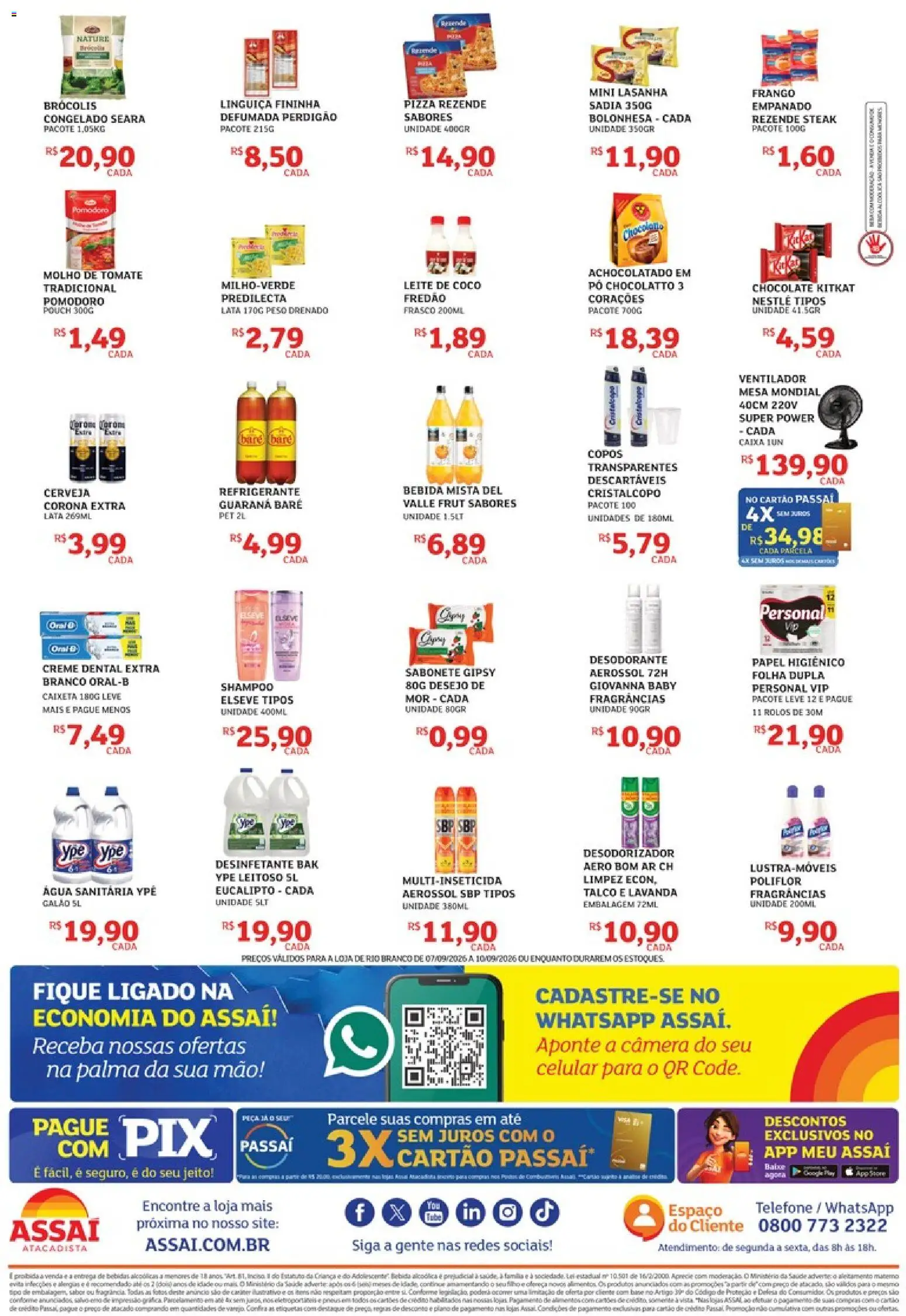Assaí Atacadista Folheto - válido de 07/09/2026 | Página: 2 | Produtos: Celular, Guaraná, Desodorante, Linguiça