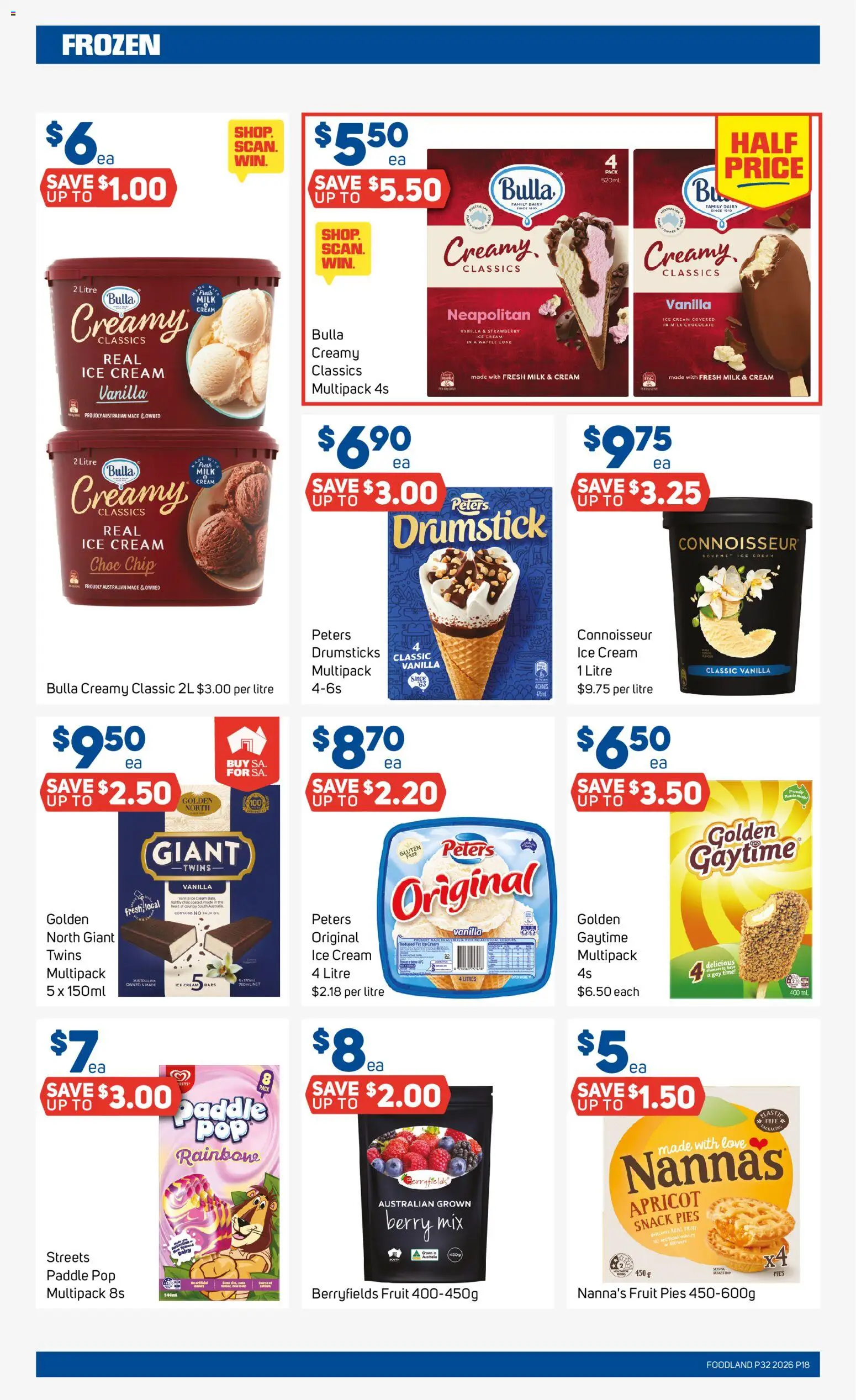 Foodland catalogue - valid from 05/08/2026 | Page: 18 | Products: Milk, Cream, Ice cream, Pies