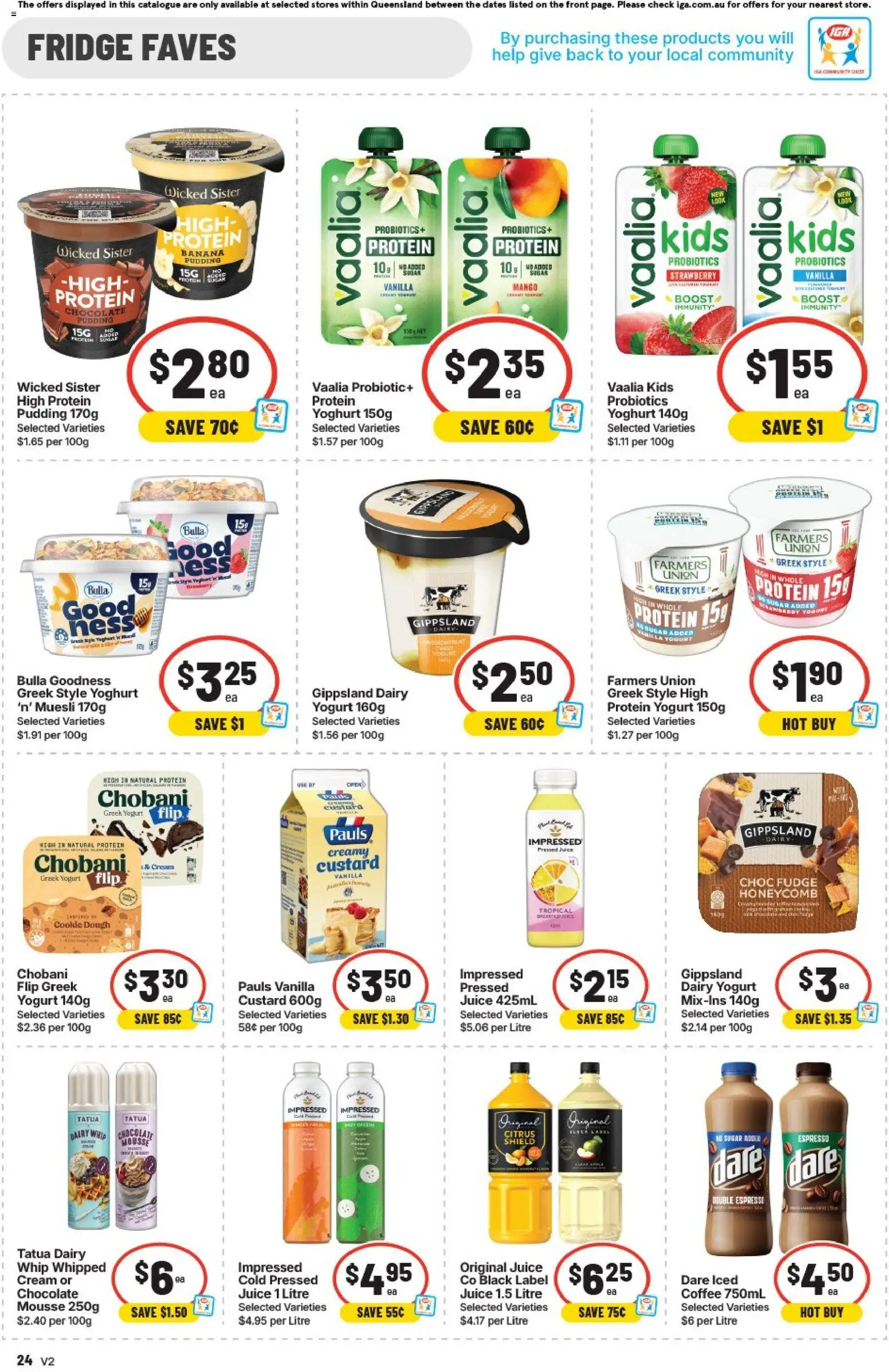 IGA catalogue - valid from 12/08/2026 | Page: 24 | Products: Yogurt, Cream, Mousse, Vanilla