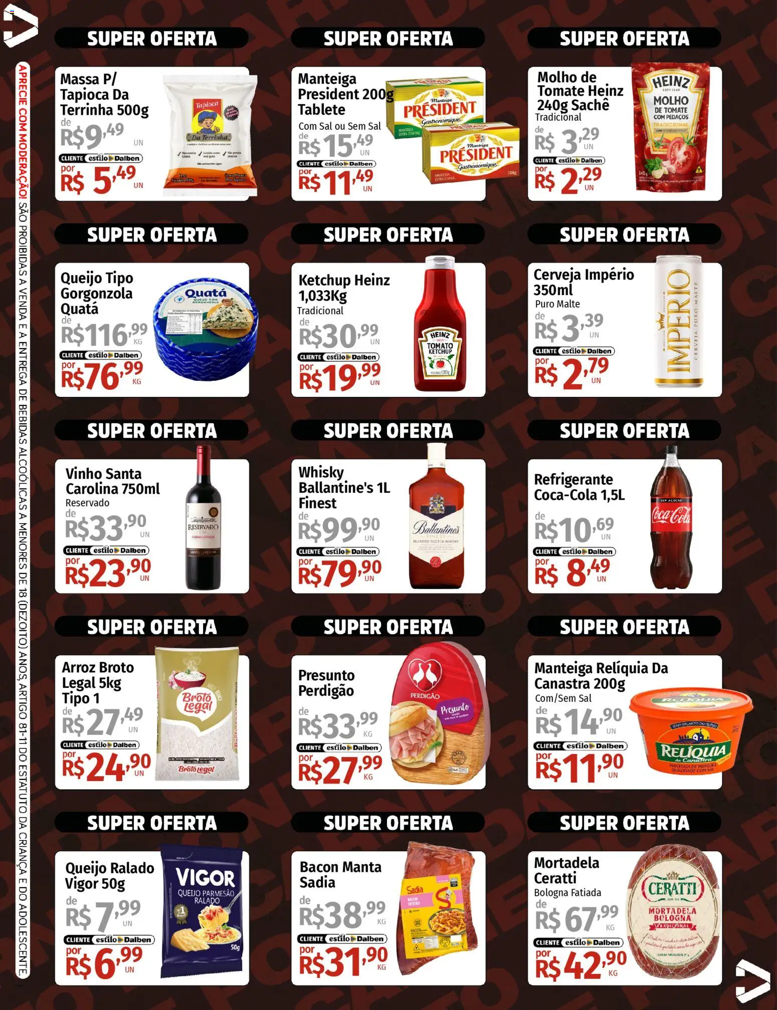 Supermercado Dalben Folheto - válido de 15.04.2026 | Página: 2 | Produtos: Whisky, Tapioca, Manteiga, Queijo parmesão