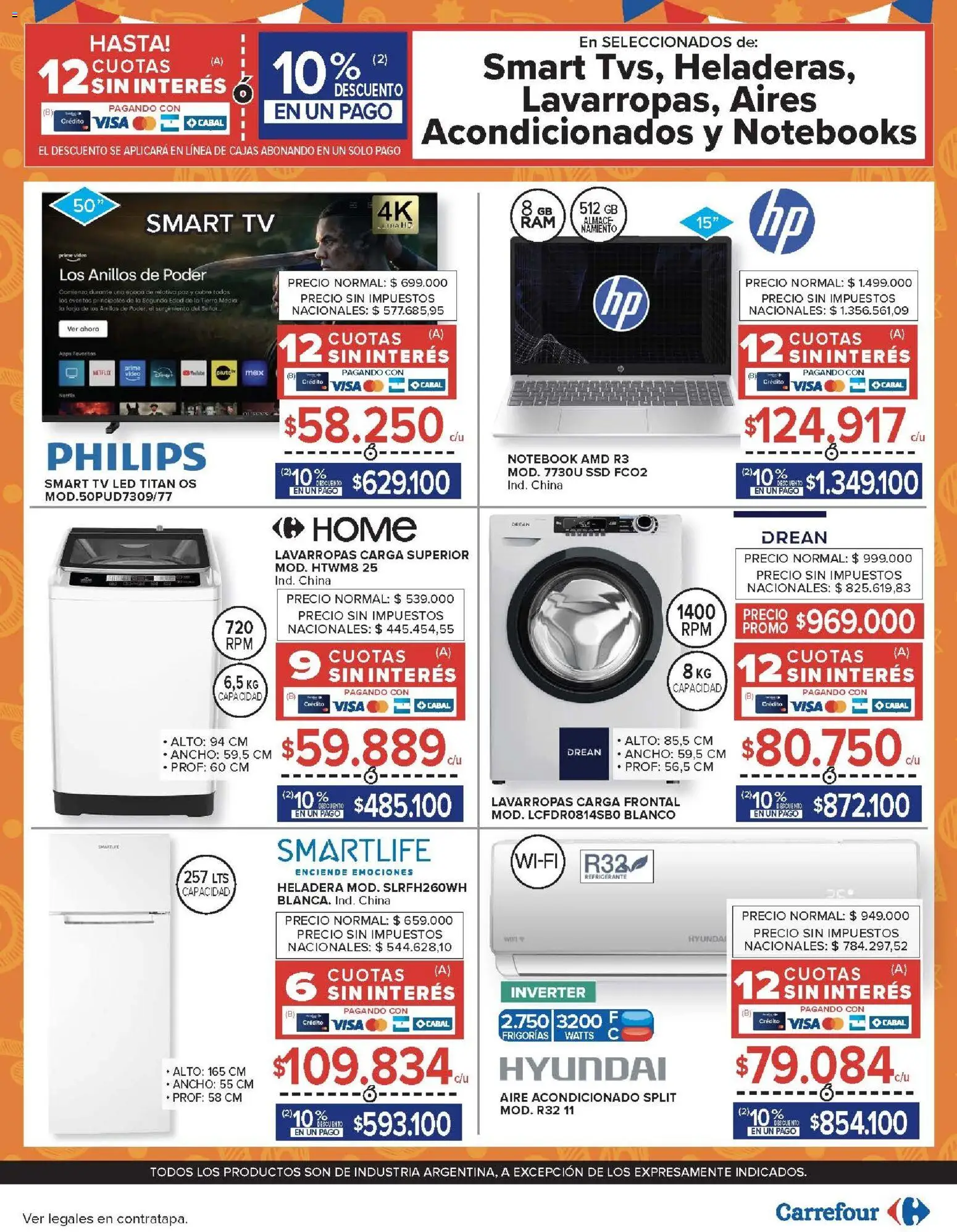 Carrefour ofertas │ válido desde el 26/08/2026 | Página: 29 | Productos: Aire acondicionado, Heladera, Notebook, Tierra