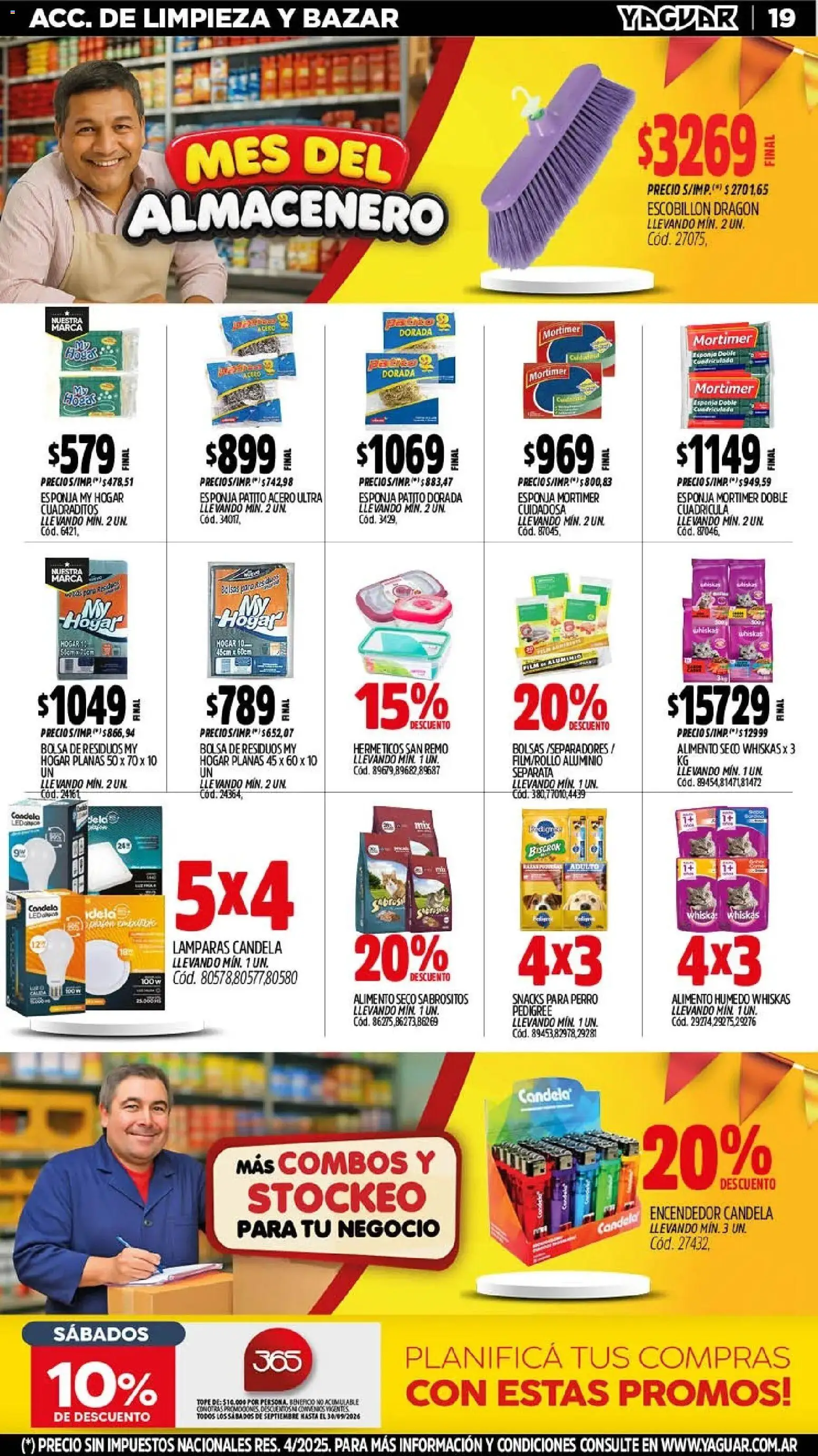 Yaguar - Oferta Semanal Parque Chacabuco │ válido desde el 21/09/2026 | Página: 19 | Productos: Encendedor, Bolsa, Lámparas, Snacks