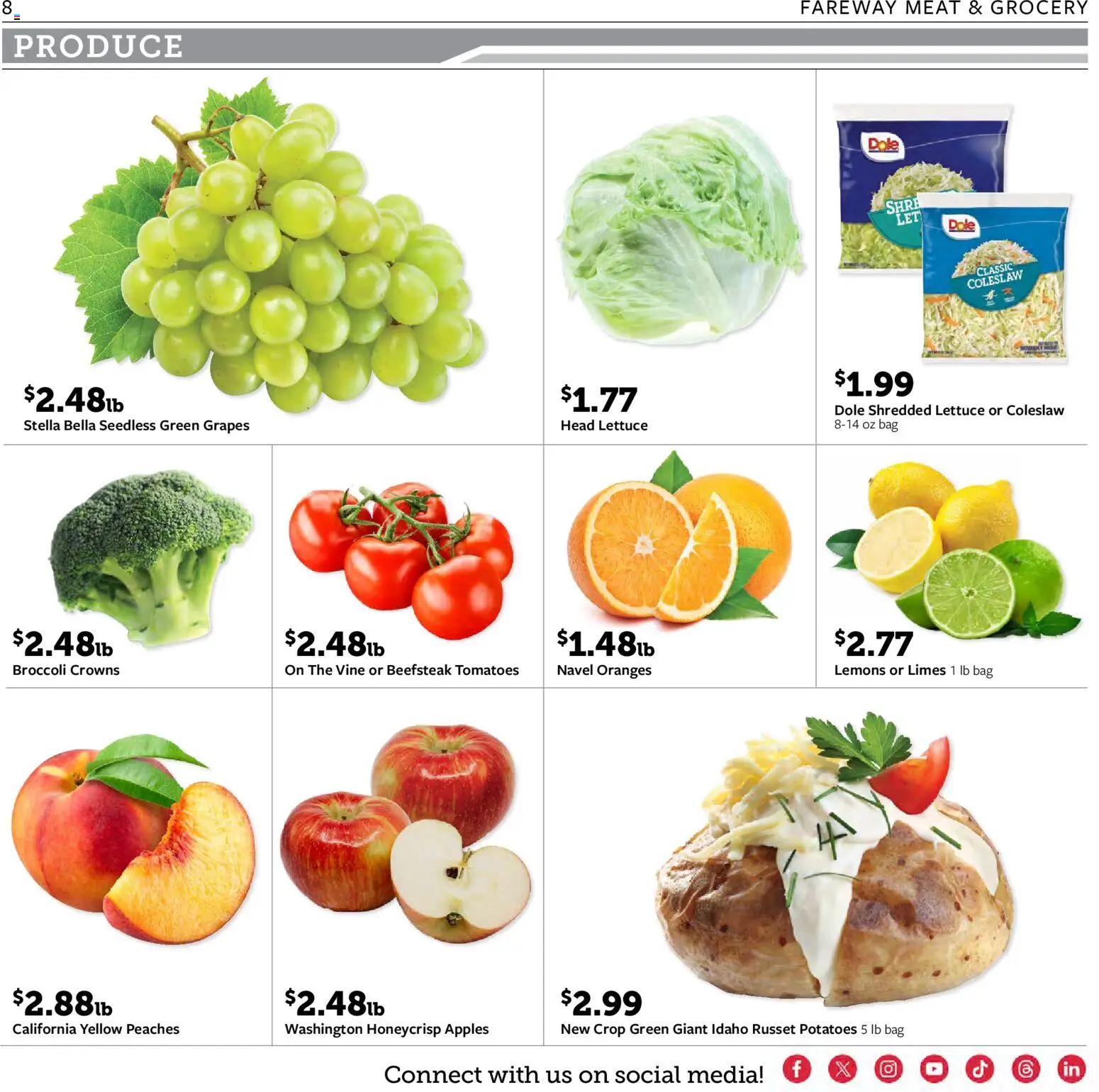 Fareway Weekly Ad - valid from 08/24/2026 | Page: 8 | Products: Lemons, Lettuce, Crowns, Apples
