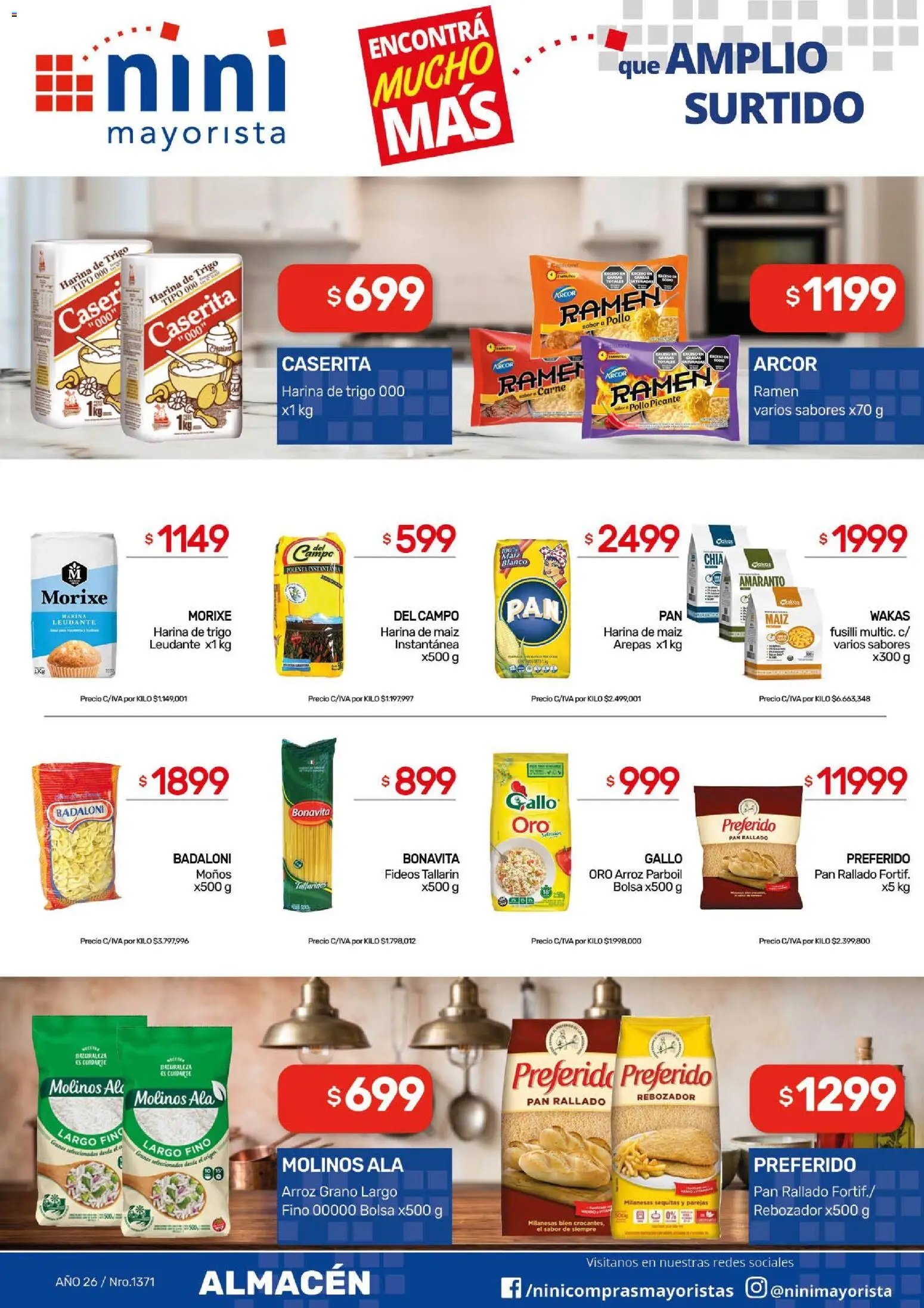 NINI Mayorista ofertas │ válido desde el 03/08/2026 | Página: 24 | Productos: Harina, Pan, Fideos, Pan rallado