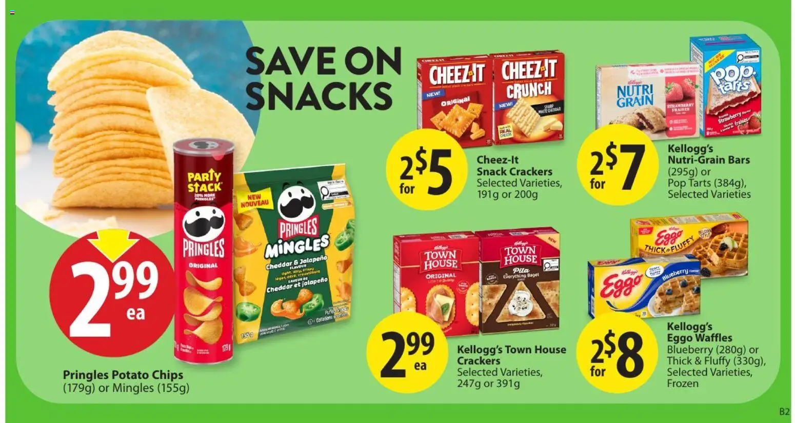 Save on foods flyer valid from Jul 23, 2026 | Page: 19 | Products: Chips, Crackers, Waffles, Cheddar