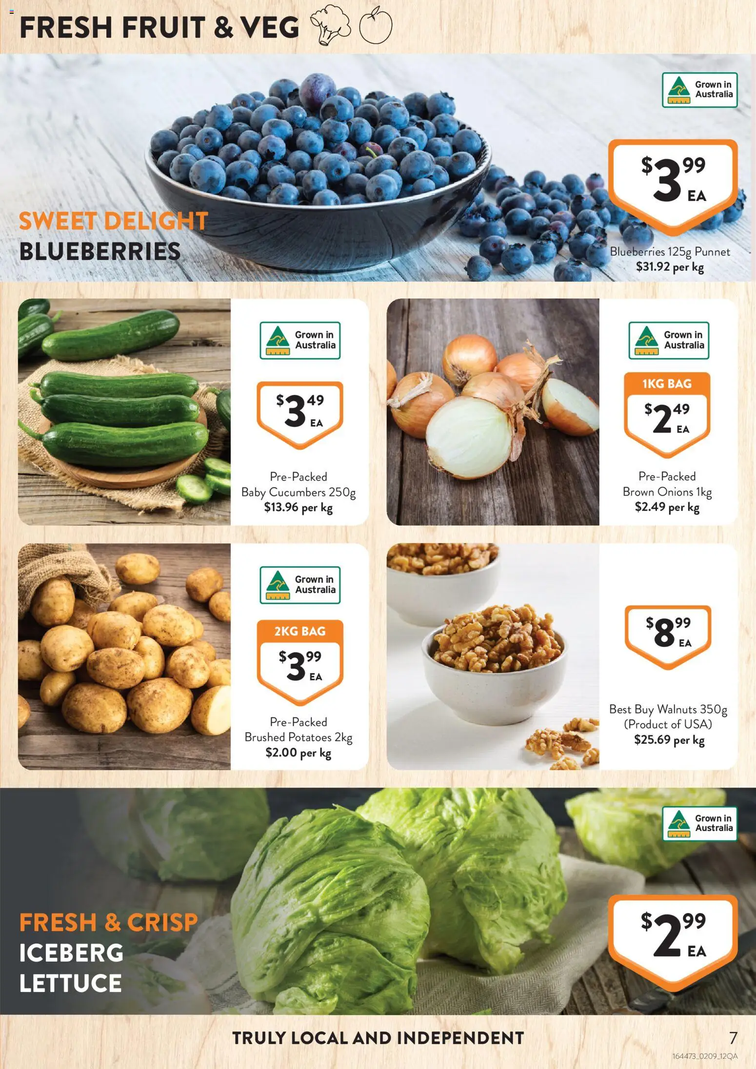Foodworks catalogue - valid from 02/09/2026 | Page: 7 | Products: Lettuce, Potatoes, Onions, Blueberries
