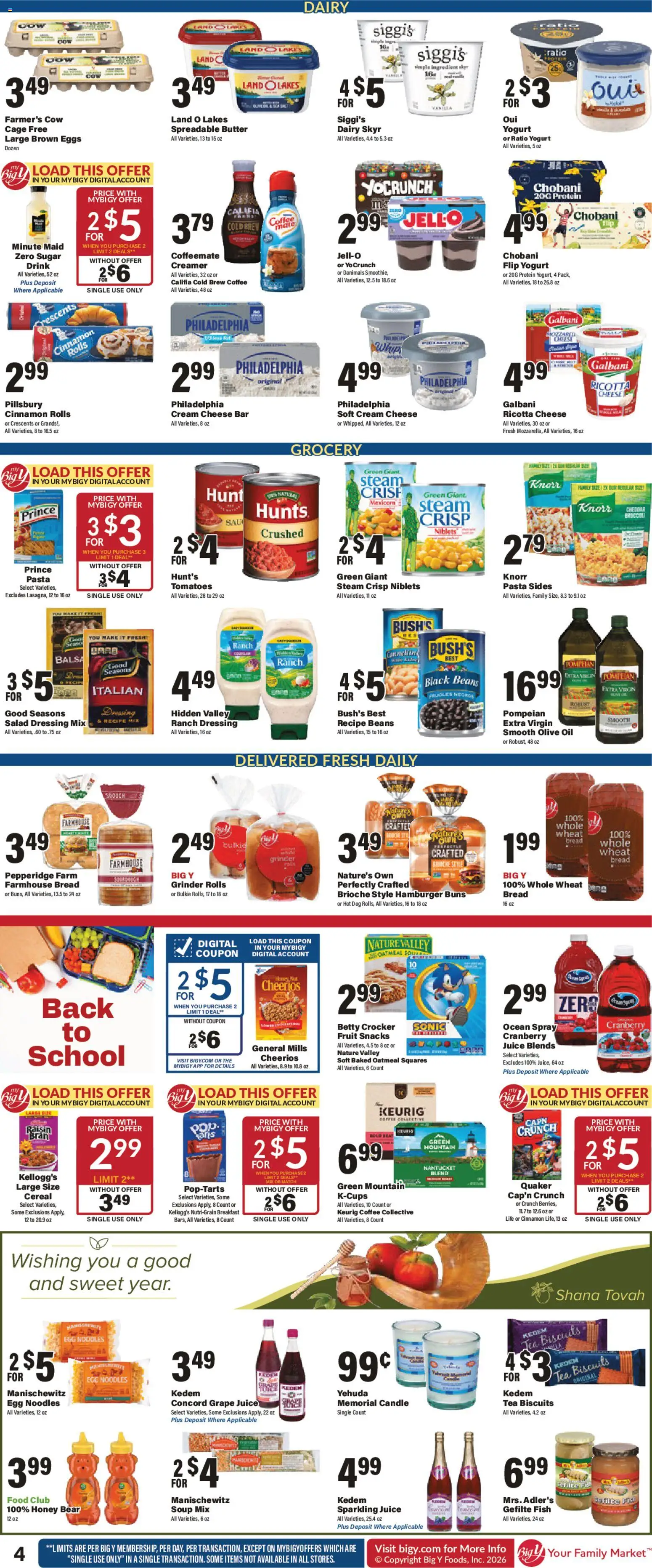 Big Y Weekly Ad - valid from 09/03/2026 | Page: 6 | Products: Cream cheese, Hamburger, Tea, Salad