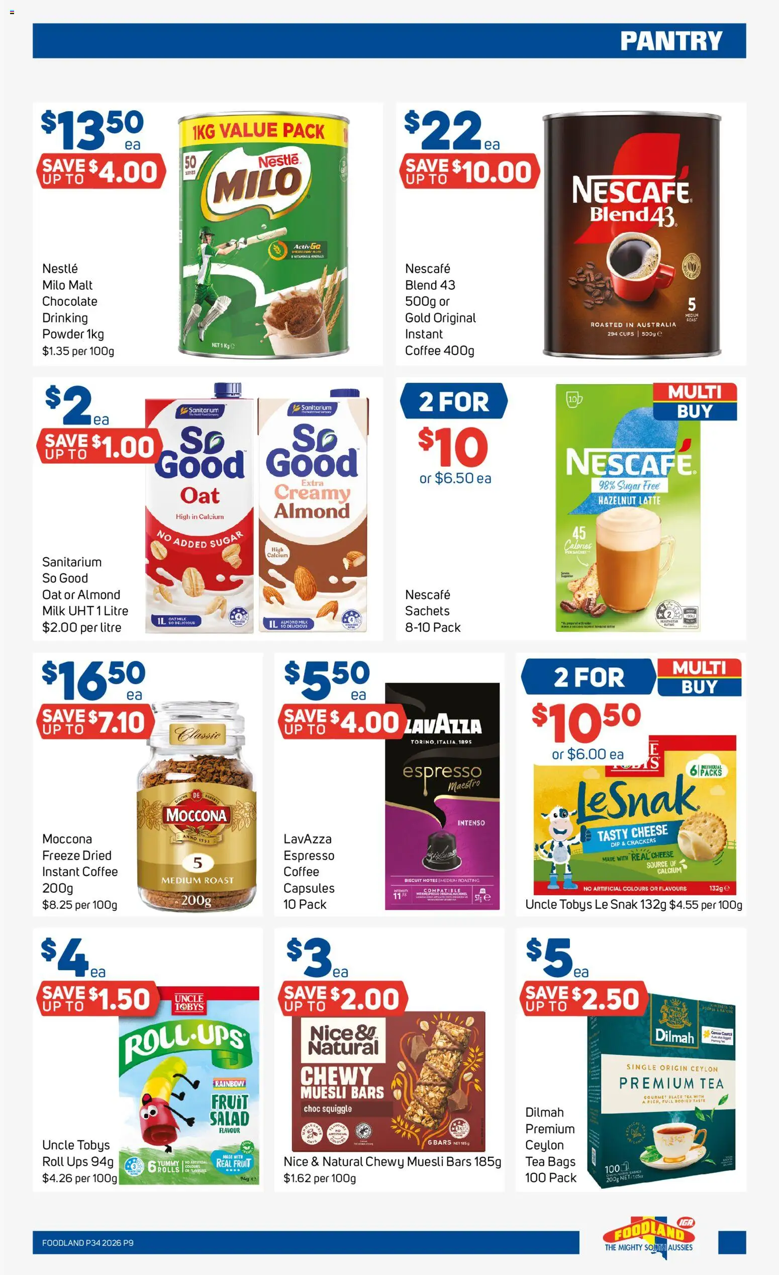 Foodland catalogue - valid from 19/08/2026 | Page: 9 | Products: Sachets, Capsules, Moccona, Nescafe