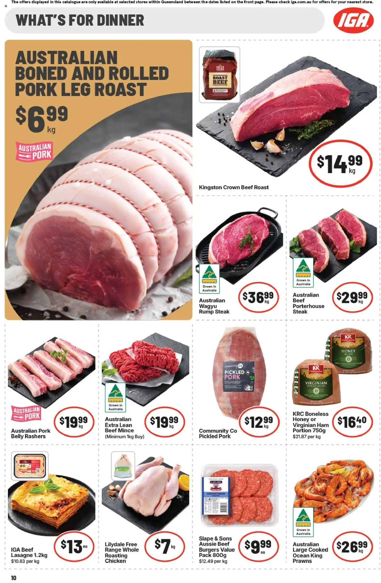 IGA catalogue - valid from 30/09/2026 | Page: 19 | Products: Pork, Prawns, Beef roast, Roast