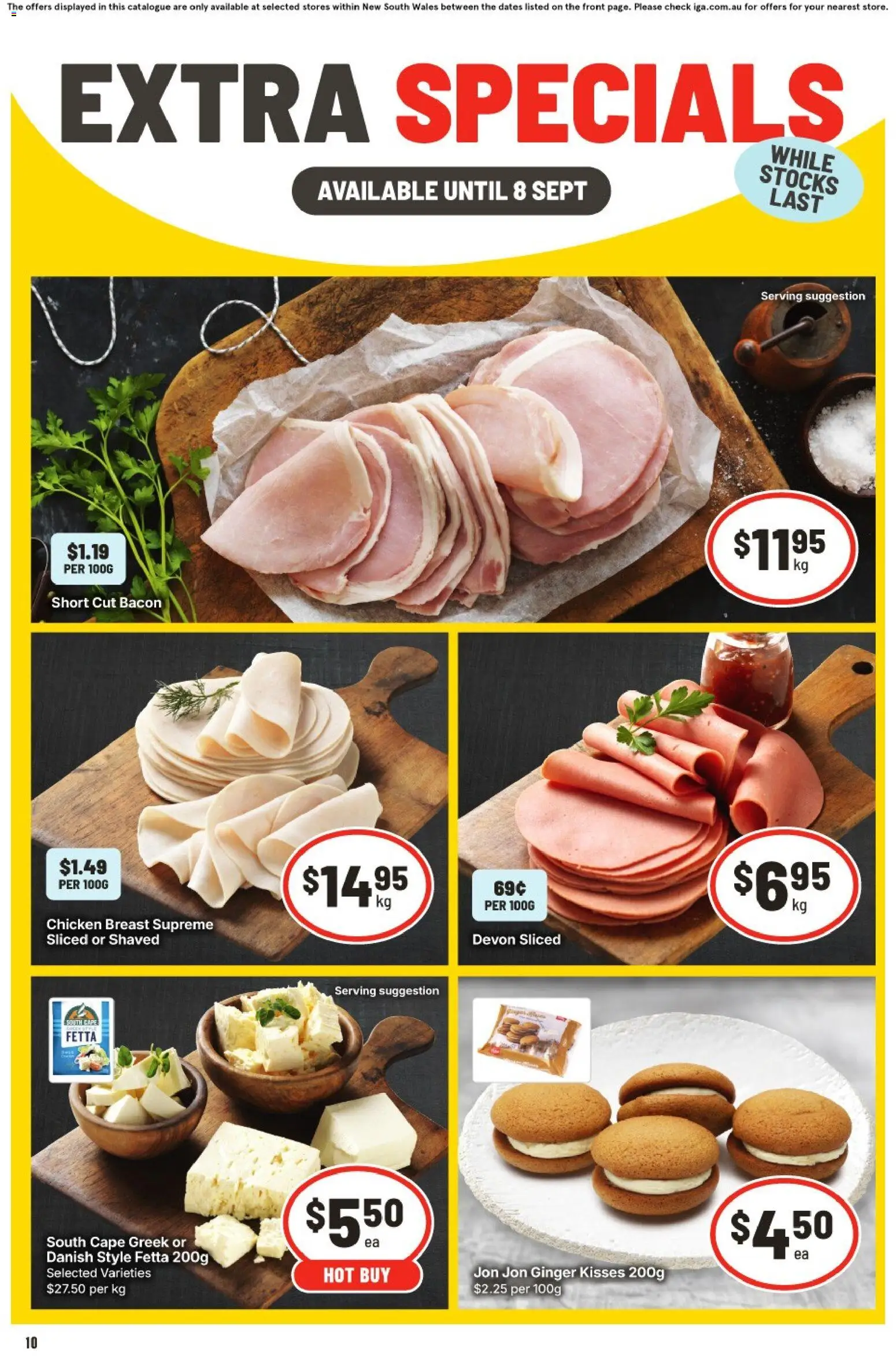 IGA catalogue - valid from 26/08/2026 | Page: 10 | Products: Bacon, Ginger, Chicken, Chicken breast