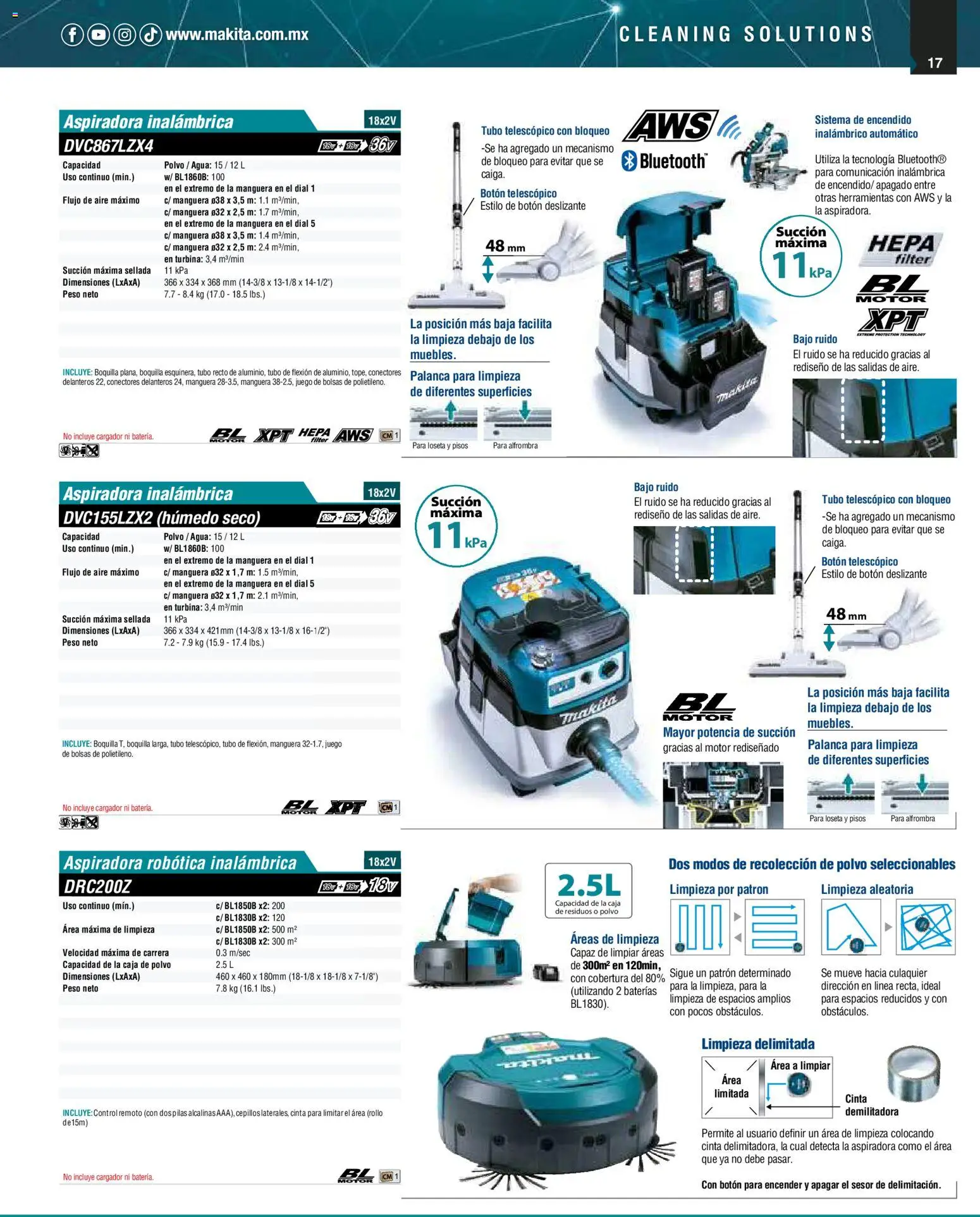 Nuevas ofertas de Makita válidas en toda la República Mexicana desde el 01/12/2025. ¡Encuentra las mejores ofertas en Makita catálogo Aspiradoras! | Página: 17 | Productos: Manguera, Cargador, Aspiradora, Pilas