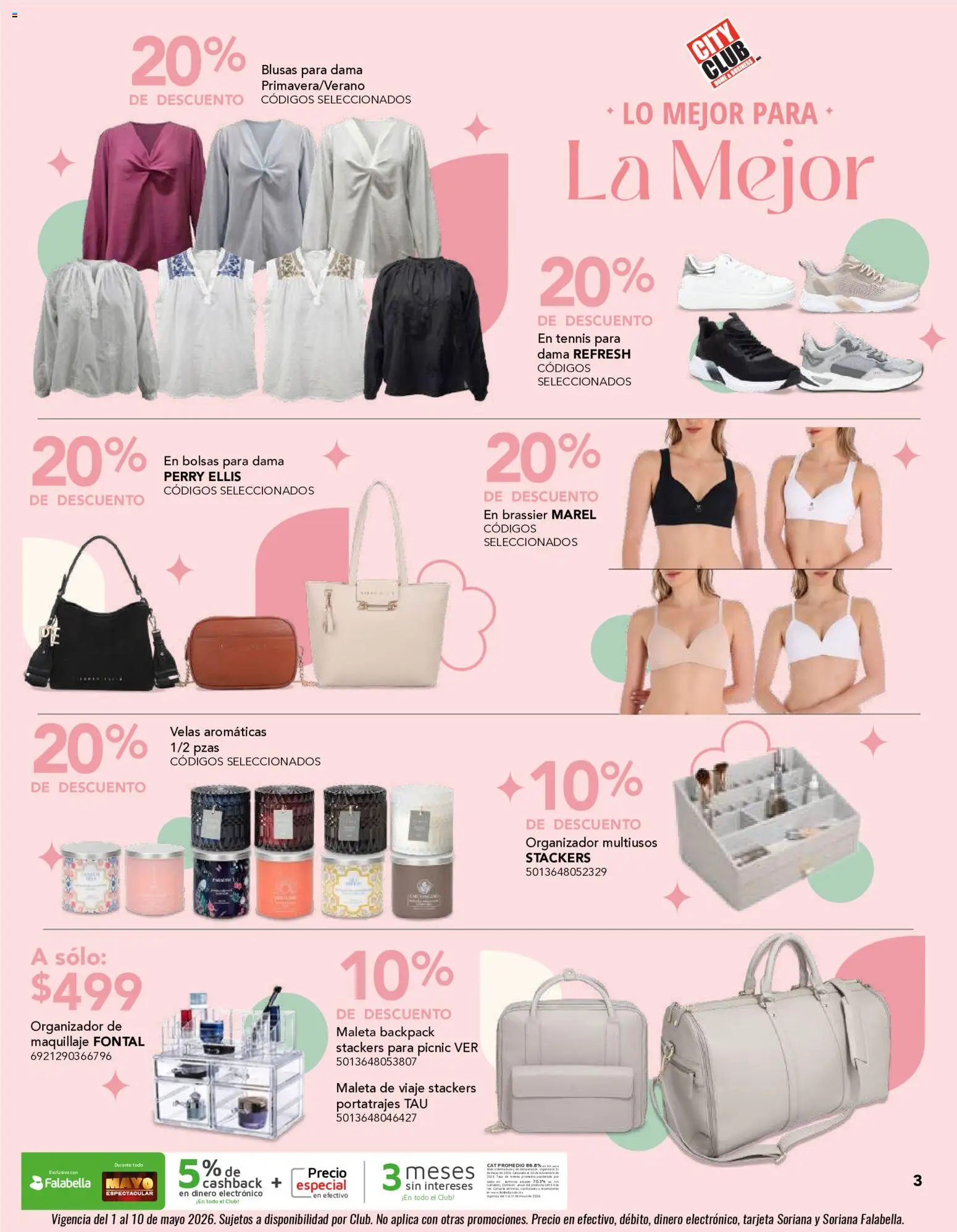 Nuevas ofertas de City Club válidas en toda la República Mexicana desde el 01.05.2026. ¡Encuentra las mejores ofertas en City Club catálogo! | Página: 3 | Productos: Maleta, Organizador, Maquillaje