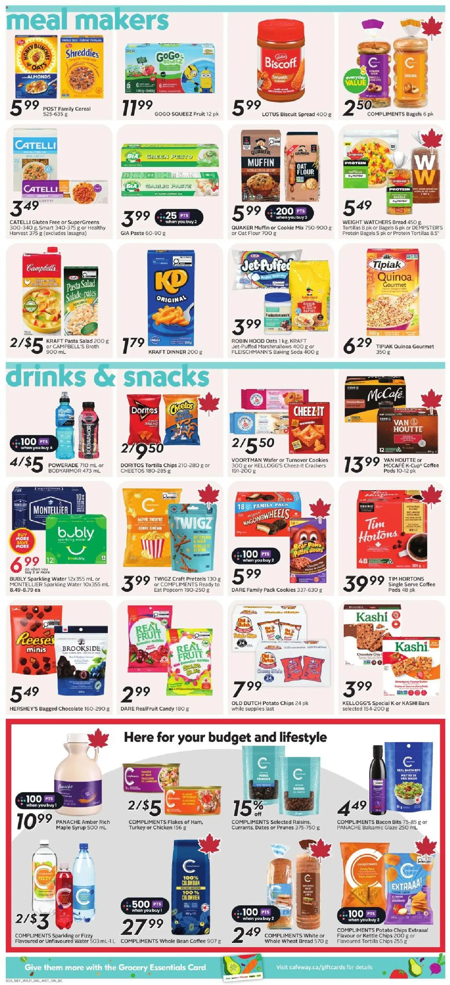 Safeway flyer valid from Sep 17, 2026 | Page: 10 | Products: Fruit, Bacon, Snacks, Chicken