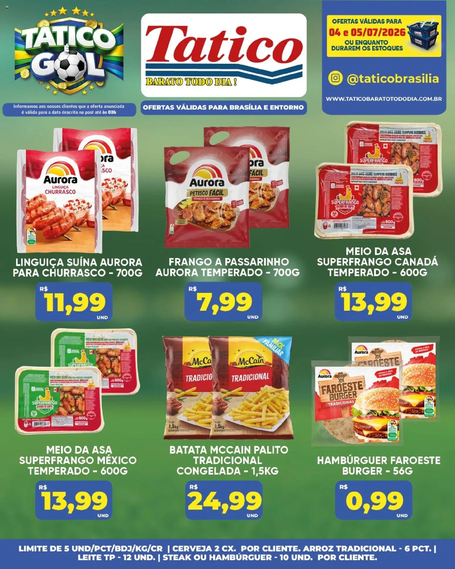 Tatico Folheto - válido de 06/07/2026 | Página: 34 | Produtos: Cerveja, Copa, Arroz, Hambúrguer
