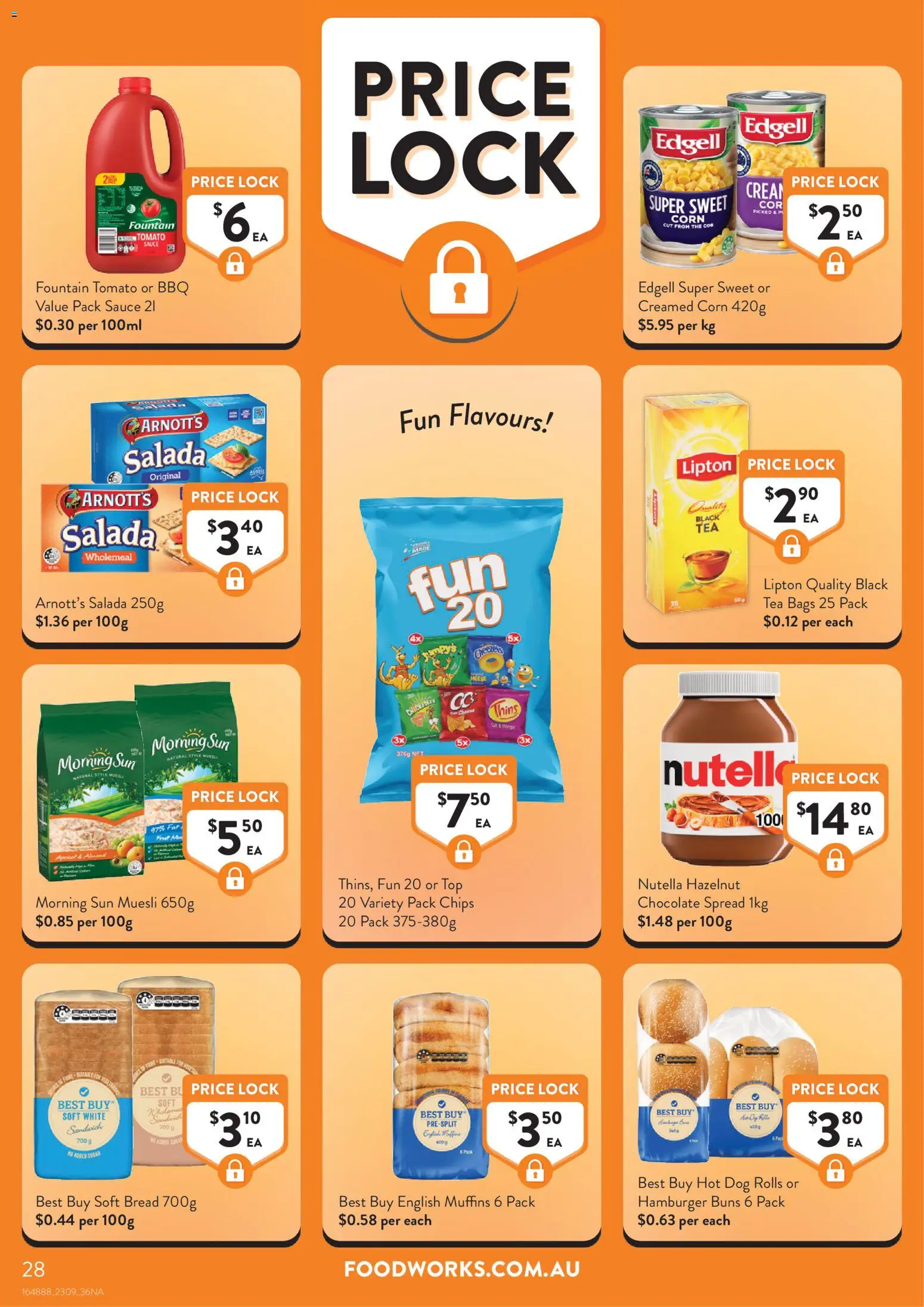 Foodworks catalogue - valid from 23/09/2026 | Page: 28 | Products: Bread, Tea, Chips, Tomato