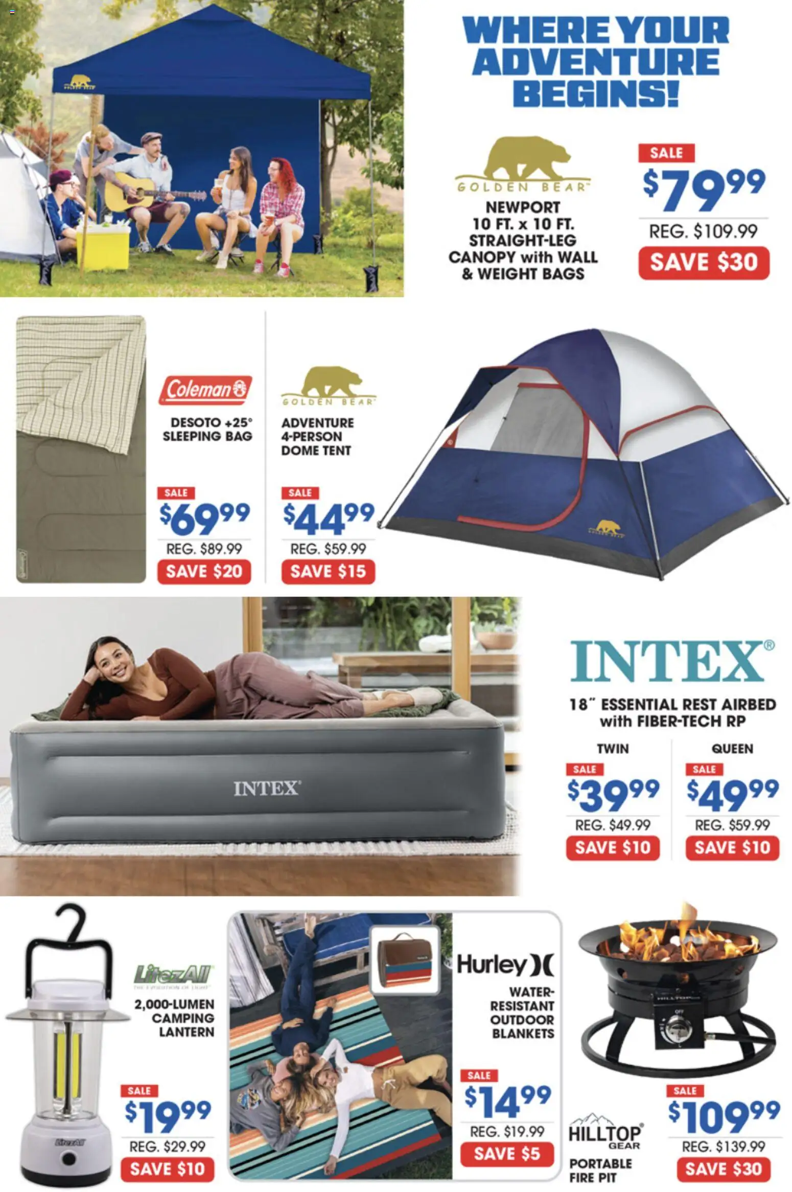 Big 5 Sporting Goods Weekly Ad - valid from 01.06.2026 | Page: 4 | Products: Tent, Water, Bag, Weight