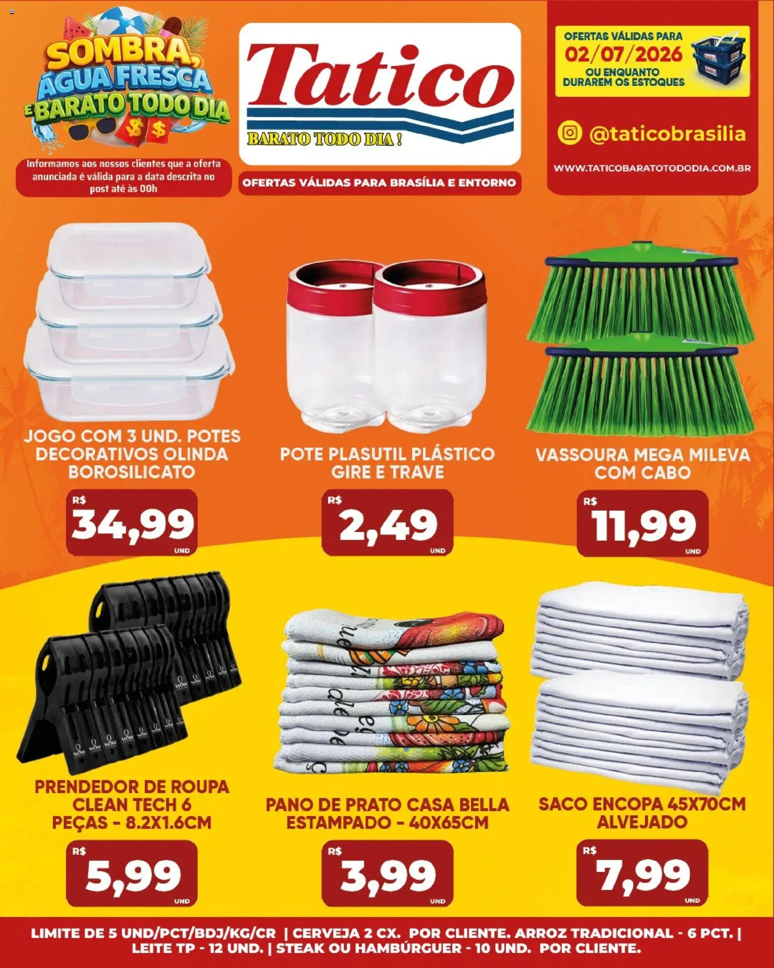 Tatico Folheto - válido de 03/07/2026 | Página: 45 | Produtos: Cerveja, Arroz, Potes, Cabo