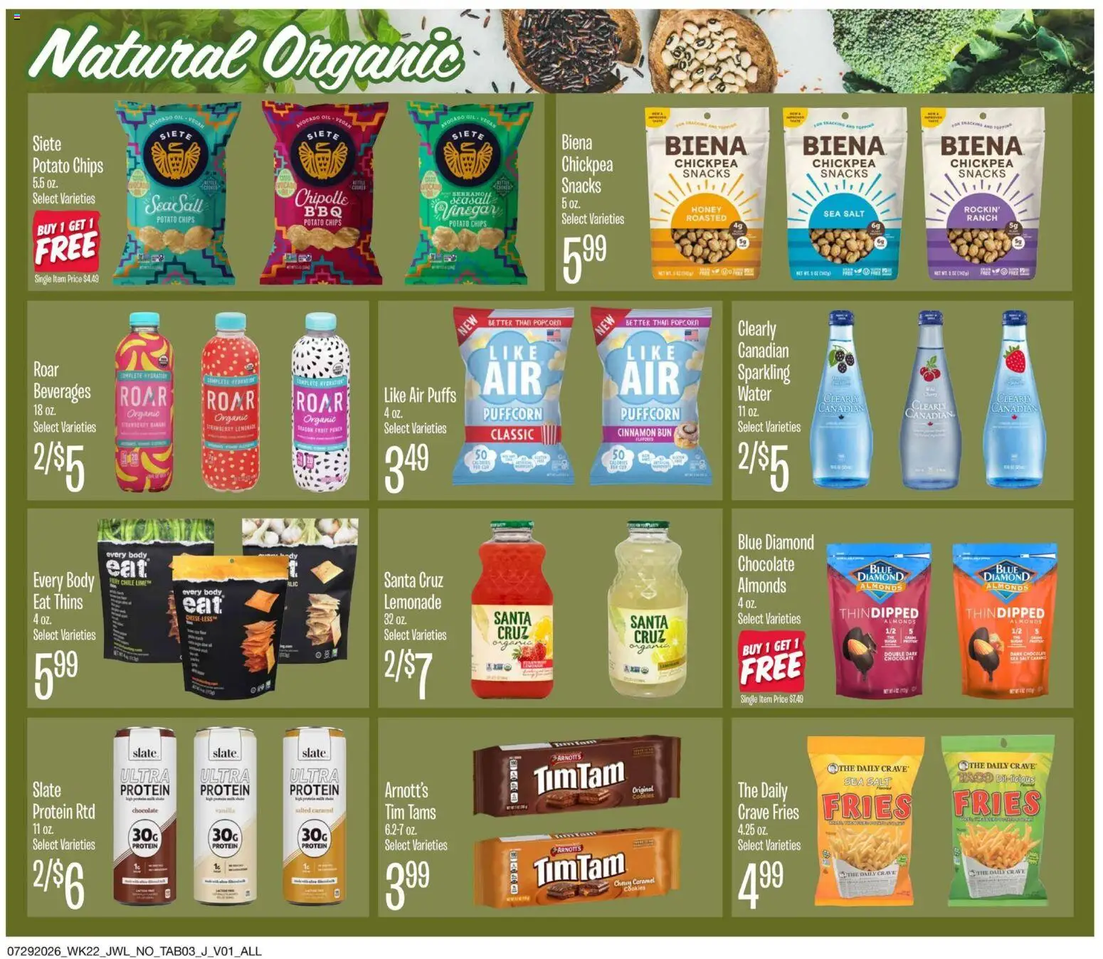 Jewel Osco Specialty & Local - valid from 07/29/2026 | Page: 3 | Products: Oil, Cookies, Water, Salt