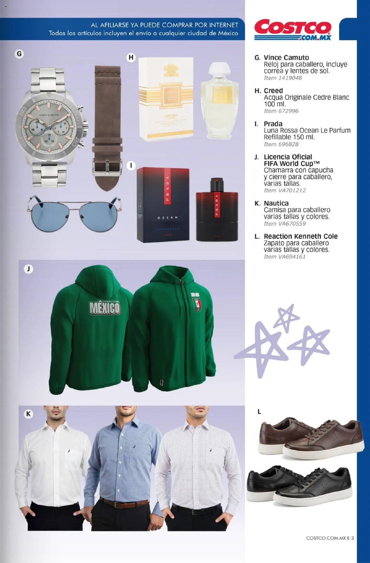 Nuevas ofertas de Costco válidas en toda la República Mexicana desde el 01.05.2026. ¡Encuentra las mejores ofertas en Costco Revista Mayo 2026! | Página: 109 | Productos: Lentes, Camisa, Chamarra, Reloj