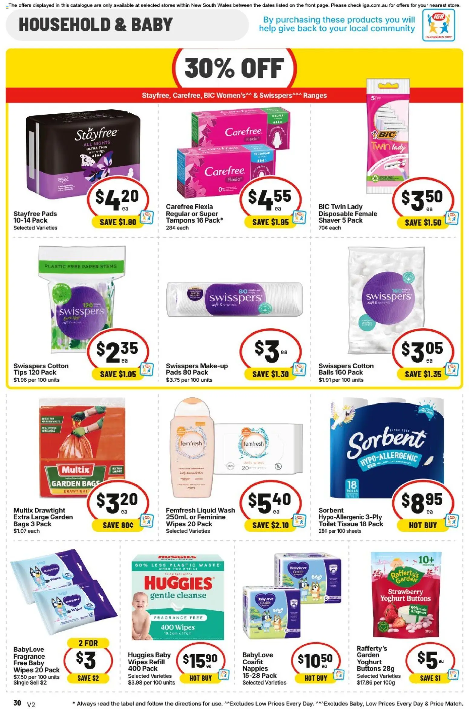 IGA catalogue - valid from 12/08/2026 | Page: 31 | Products: Toilet, Nappies, Tampons, Cotton tips