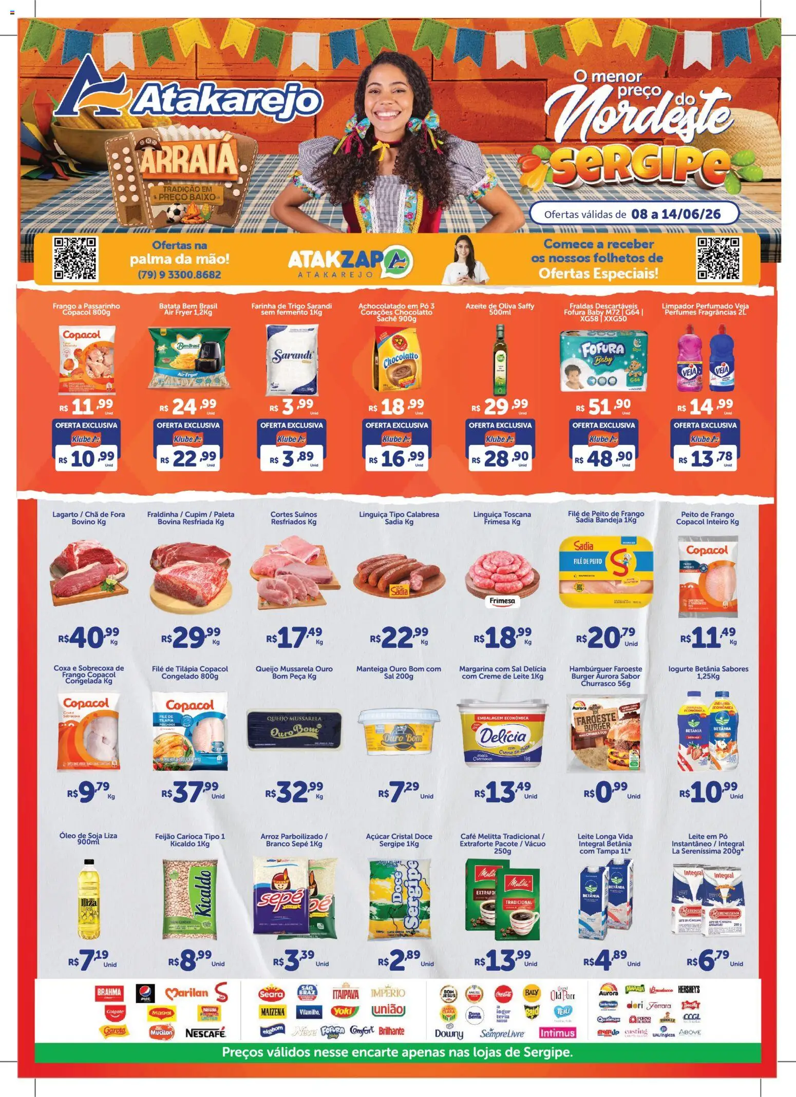 Atakarejo Folheto - válido de 08.06.2026 | Página: 1 | Produtos: Baixo, Pá, Soja, Margarina
