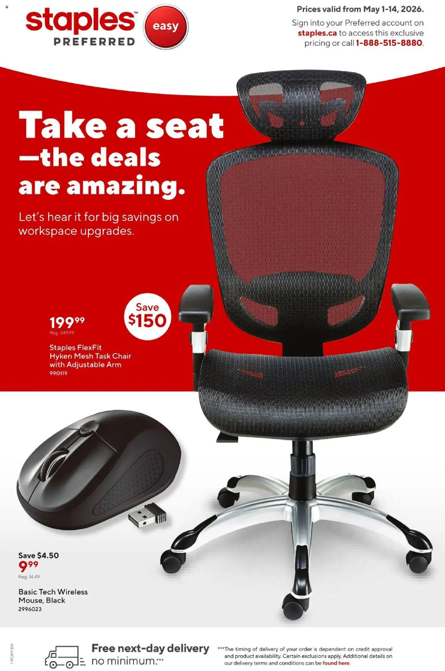 Staples flyer valid from 01.05.2026 | Page: 1 | Products: Chair