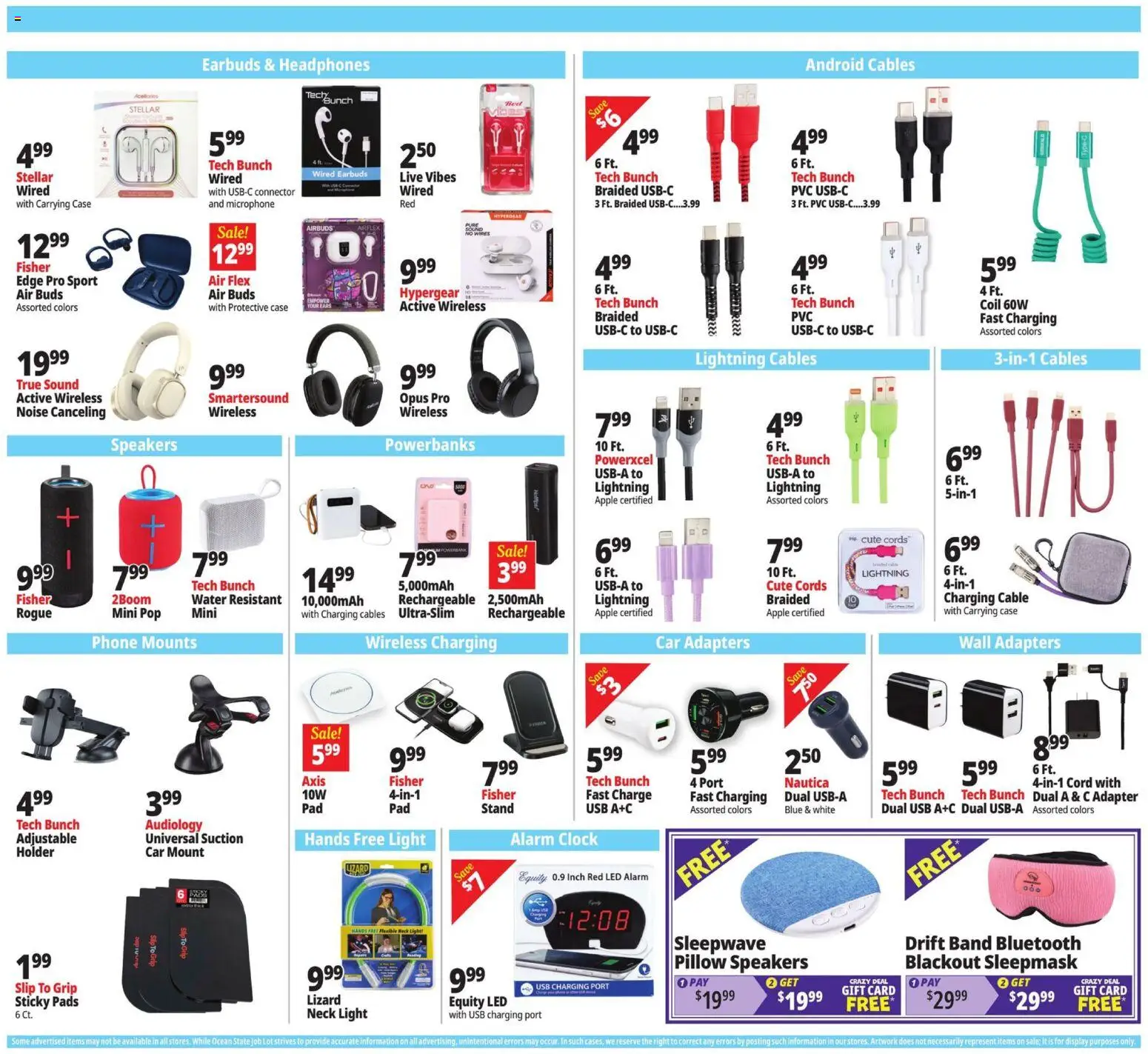 Ocean State Job Lot Weekly Ad - valid from 10/01/2026 | Page: 9 | Products: Alarm, Alarm clock, Microphone, Adapter