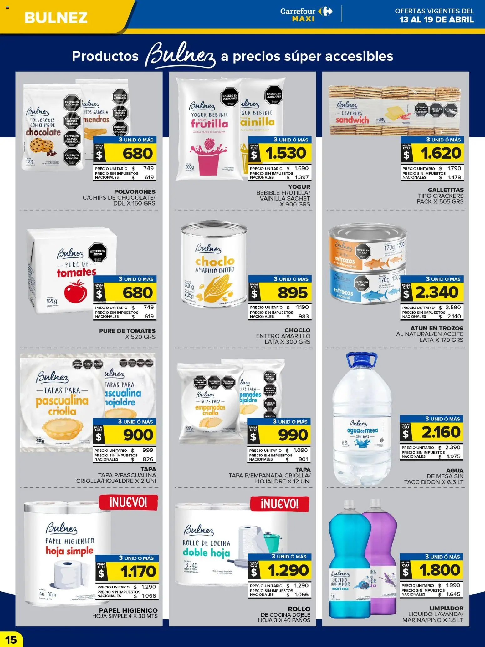 Carrefour Maxi catálogo │ válido desde el 13.04.2026 | Página: 15 | Productos: Cocina, Mesa, Aceite, Agua