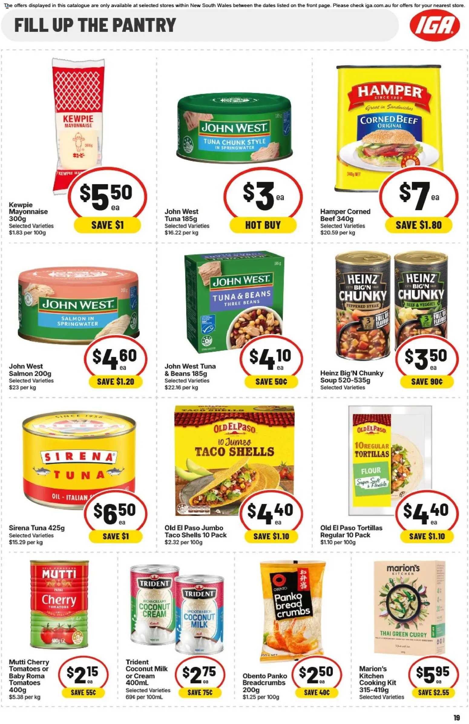 IGA catalogue - valid from 01/07/2026 | Page: 19 | Products: Curry, Cream, Salmon, Tuna