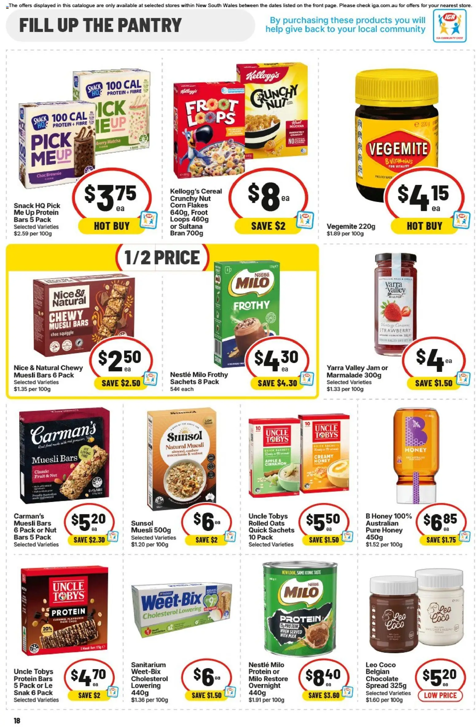 IGA catalogue - valid from 29/07/2026 | Page: 19 | Products: Potatoes, Oats, Flakes, Vegemite