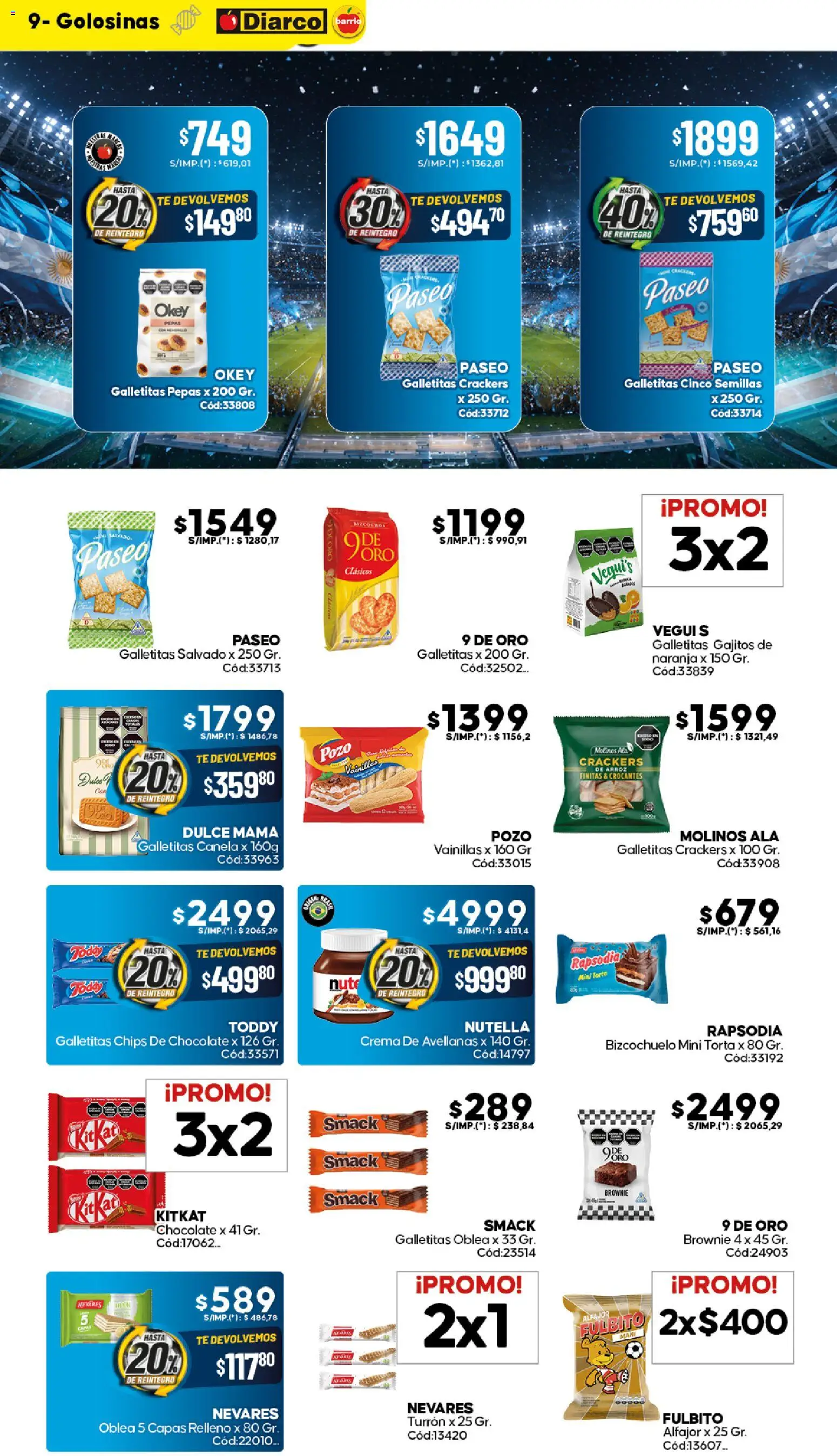 Diarco - Ofertas Diarco Barrio │ válido desde el 15.06.2026 | Página: 9 | Productos: Chocolate, Alfajor, Turrón, Golosinas