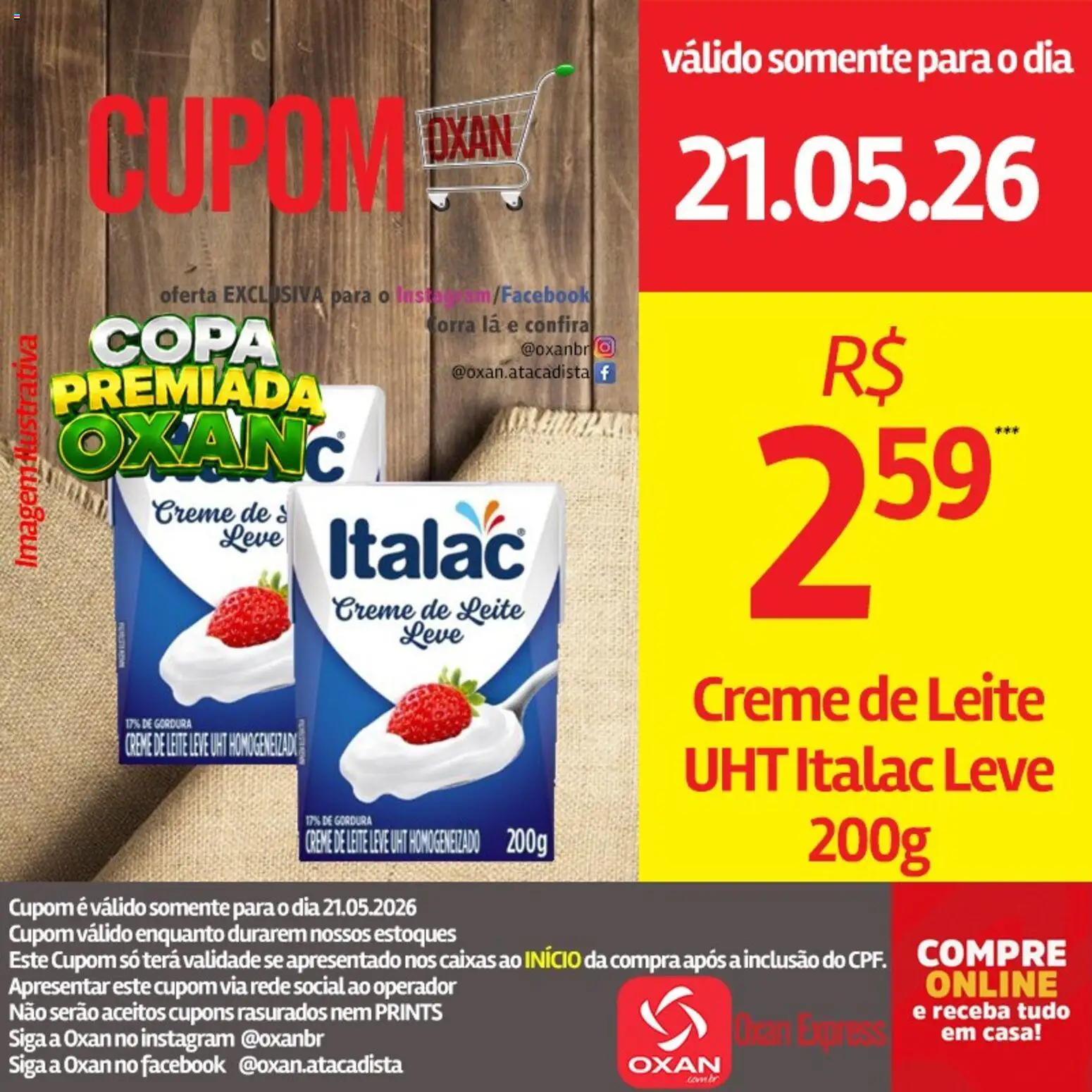 Oxan Atacadista Folheto - válido de 21.05.2026 | Página: 17 | Produtos: Leite, Copa, Creme, Creme de leite