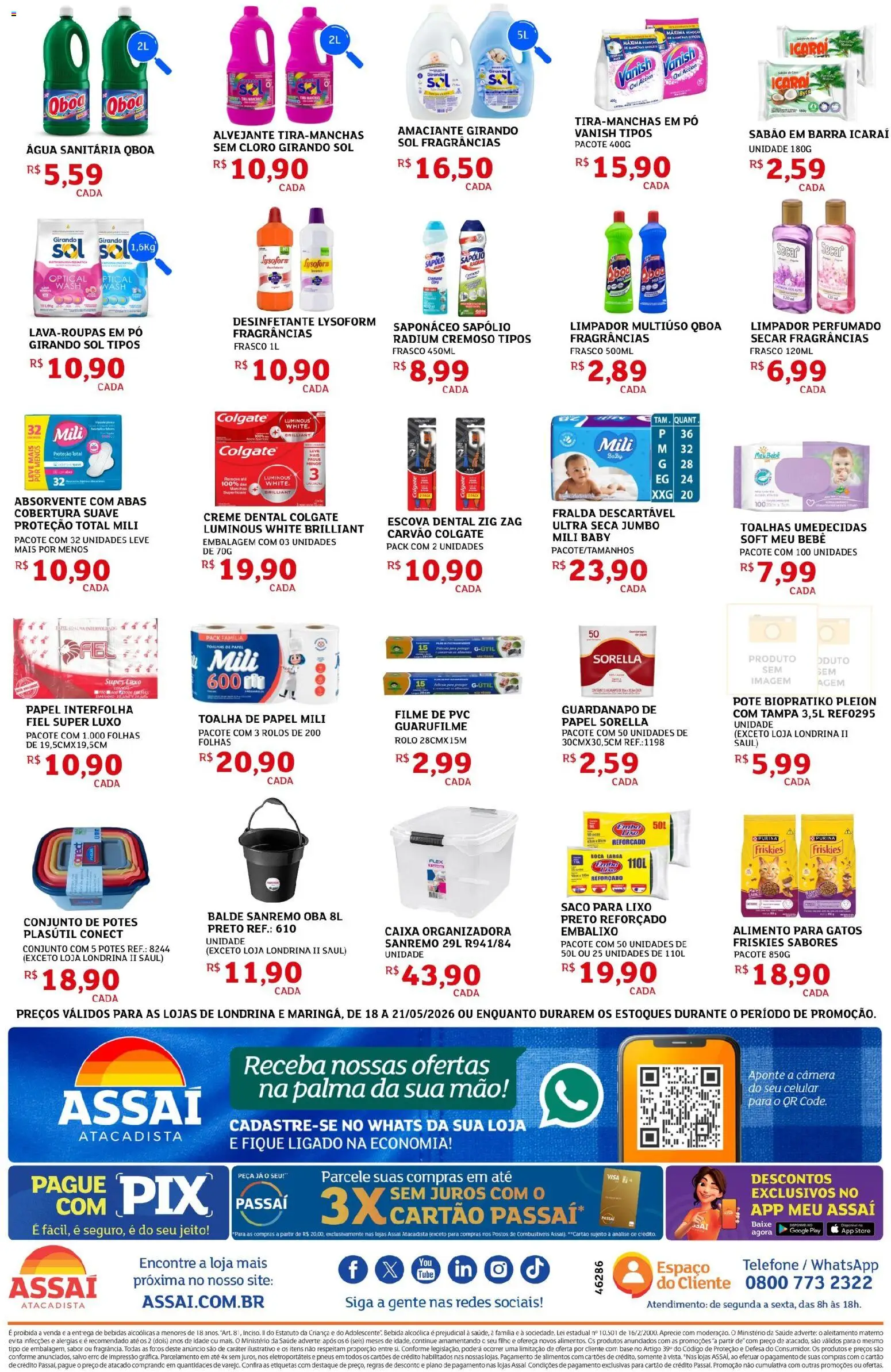 Assaí Atacadista Folheto - válido de 18.05.2026 | Página: 4 | Produtos: Pneus, Bebida, Câmera, Desinfetante