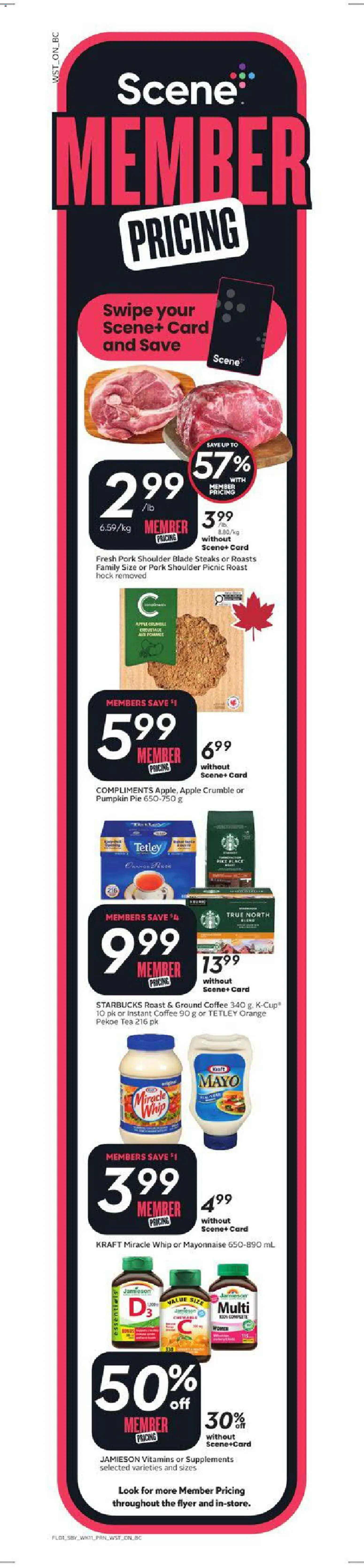 Safeway flyer valid from Jul 9, 2026 | Page: 2 | Products: Tea, Coffee, Pumpkin, Pork