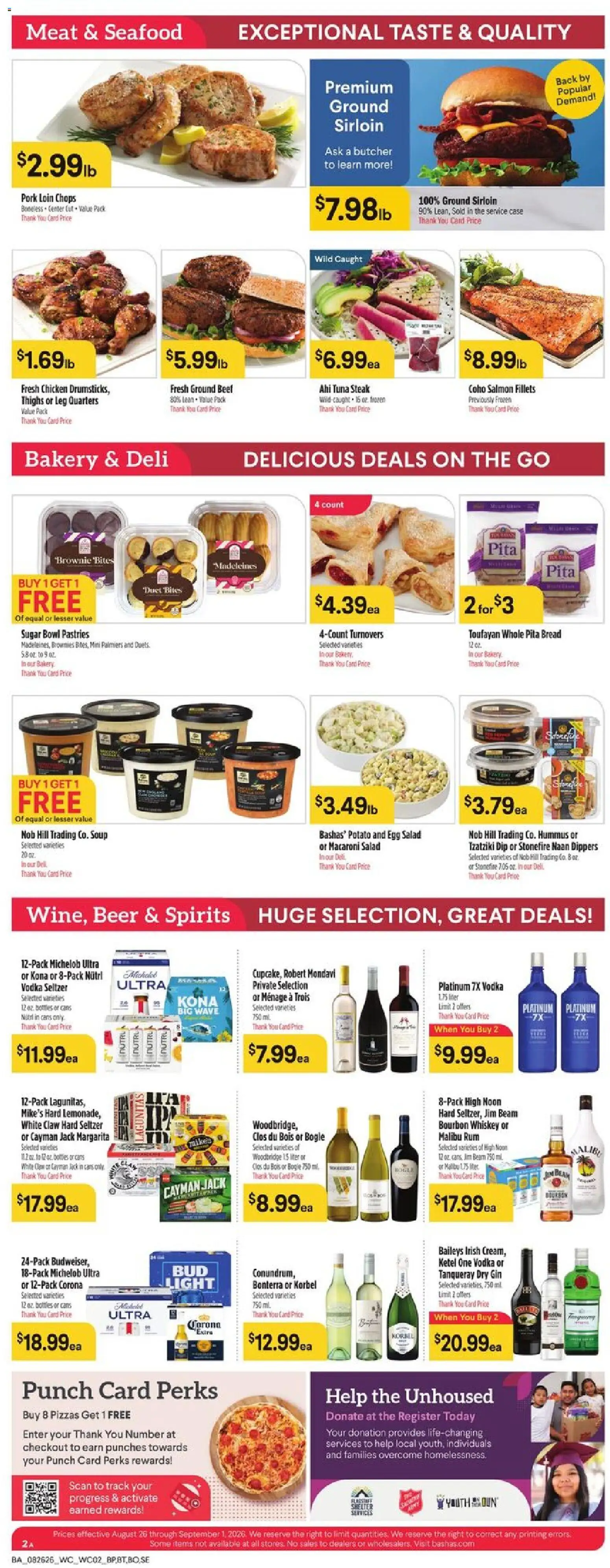 Basha's Weekly Ad - valid from 08/26/2026 | Page: 2 | Products: Malibu, Seafood, Brownie Bites, Tuna