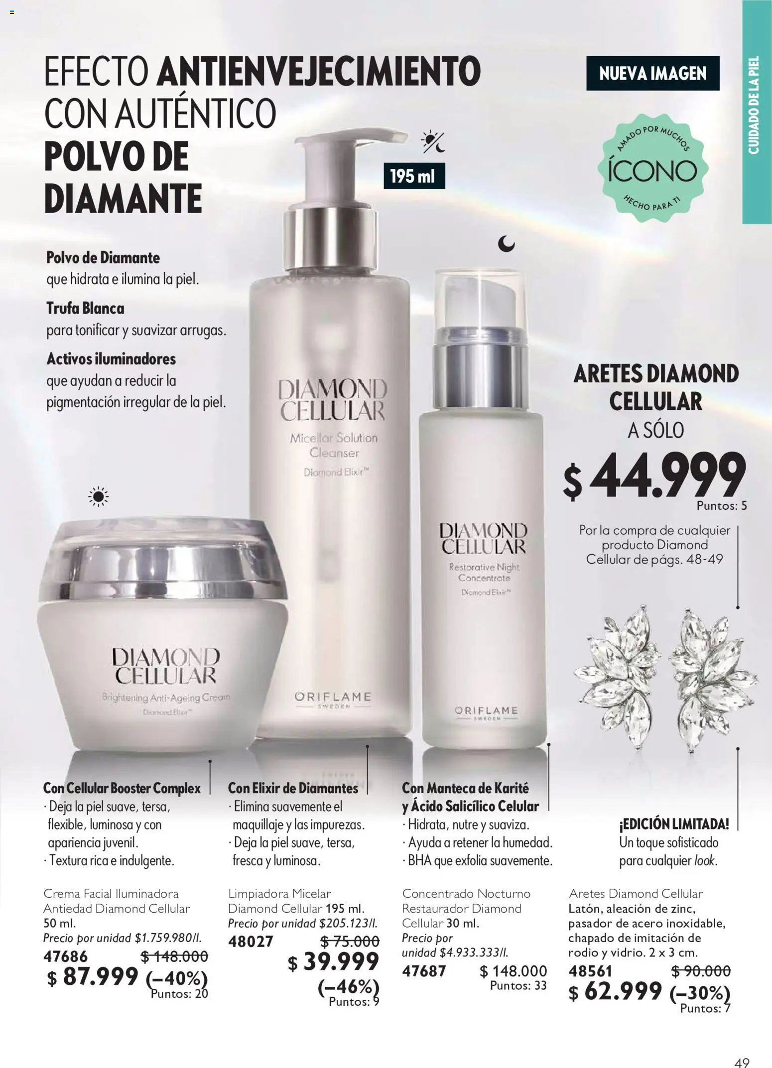 Oriflame revista - valida desde el 11/07/2026 | Página: 49 | Productos: Crema, Aretes, Maquillaje, Polvo